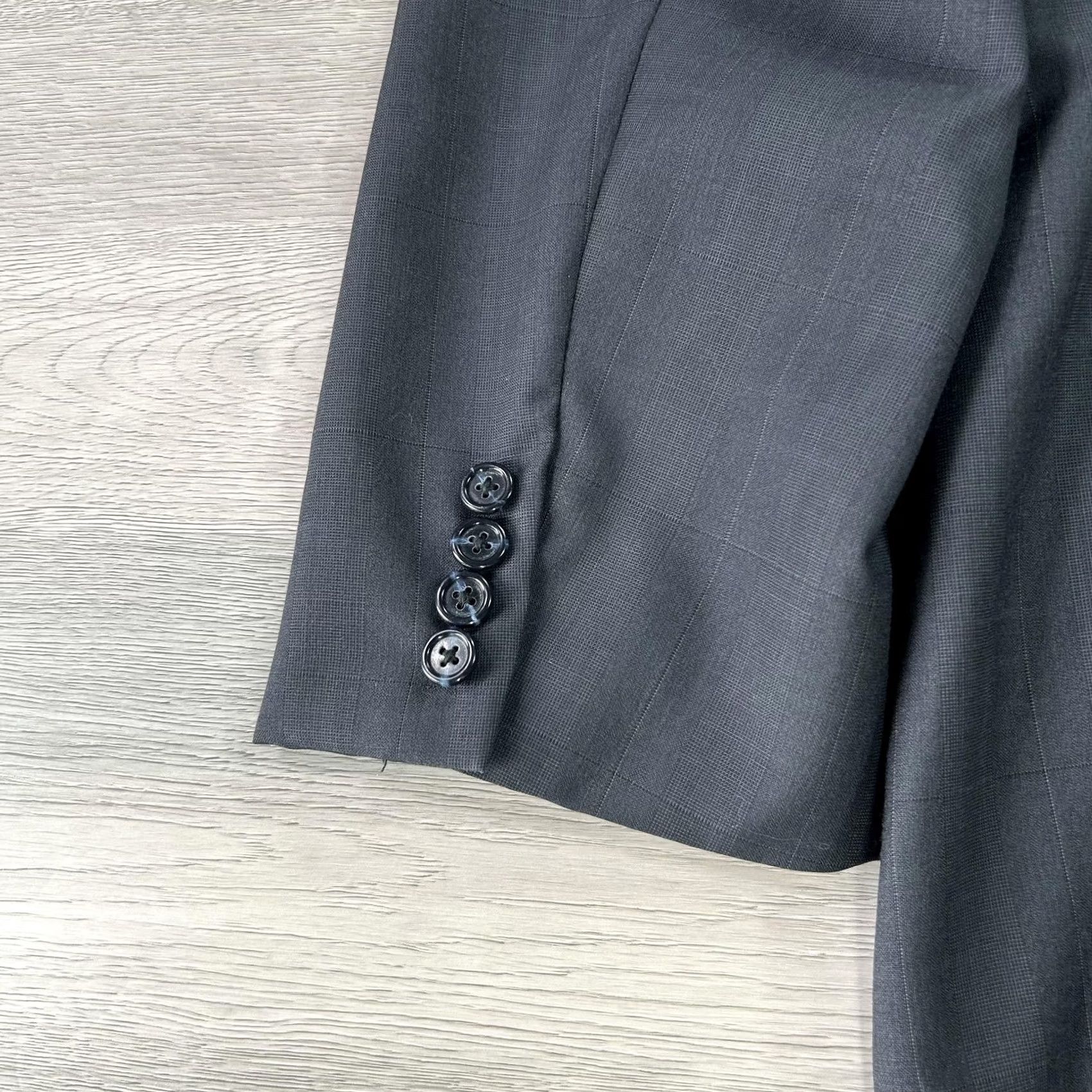 Vintage Hickey Freeman Blazer Mens 48R Gray Wool Two-Button Notch Lapel Made in USA Jacket Coat Suit Jacket Size 48R - 5 Thumbnail