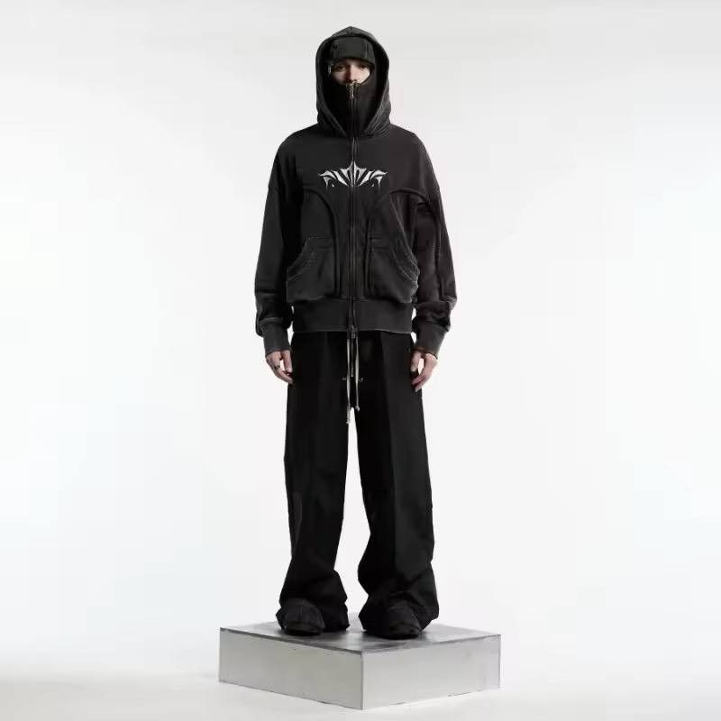 Japanese Brand × Vintage heavy hooded sweatshirt with a zippered hood. Size US L / EU 52-54 / 3 - 1 Thumbnail