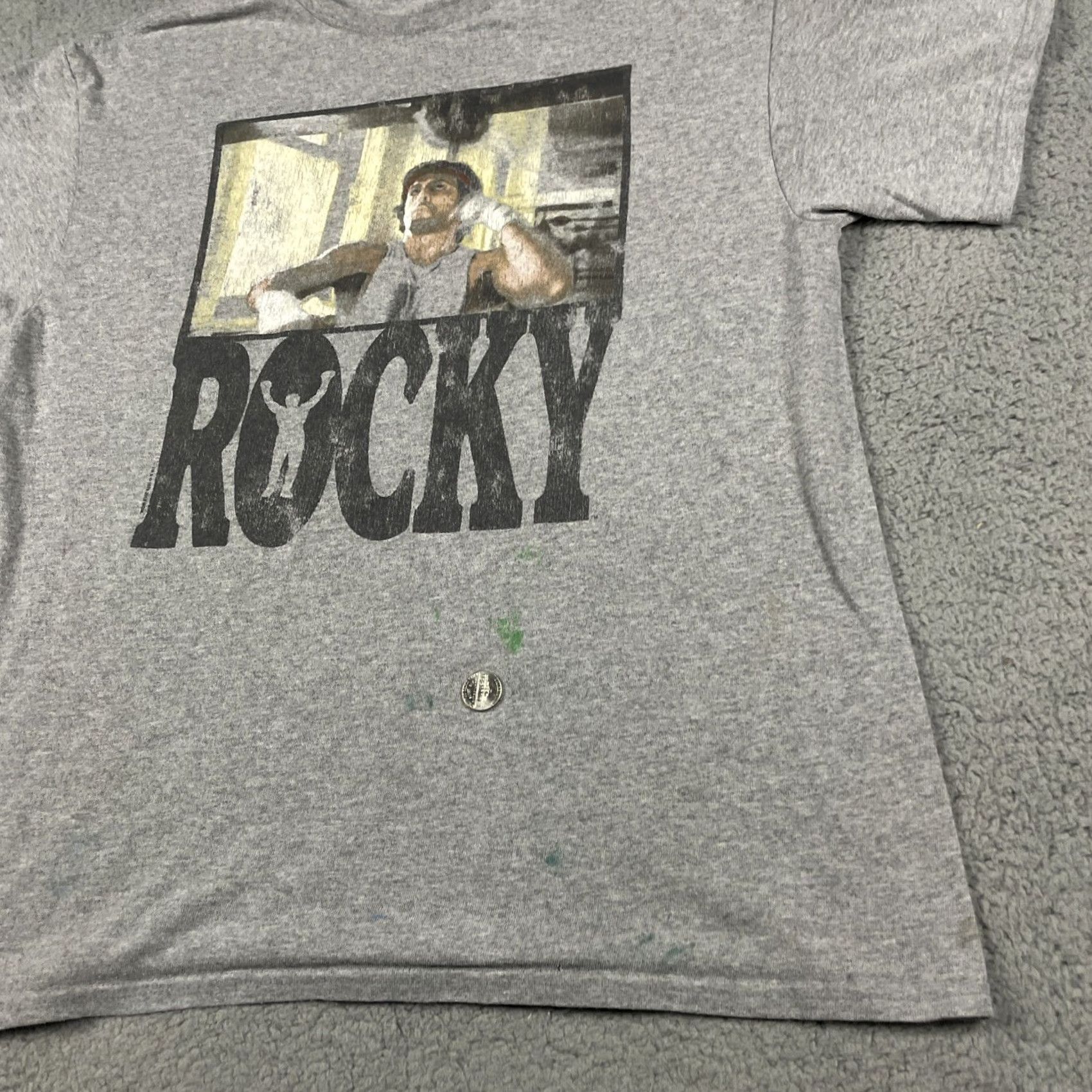 Thrasher Rocky Shirt Adult Medium Gray T-Shirt Crew Neck Short Sleeve Cotton Mens Distressed Graphic Print Sports Movie Boxe... Size US M / EU 48-50 / 2 - 6 Thumbnail