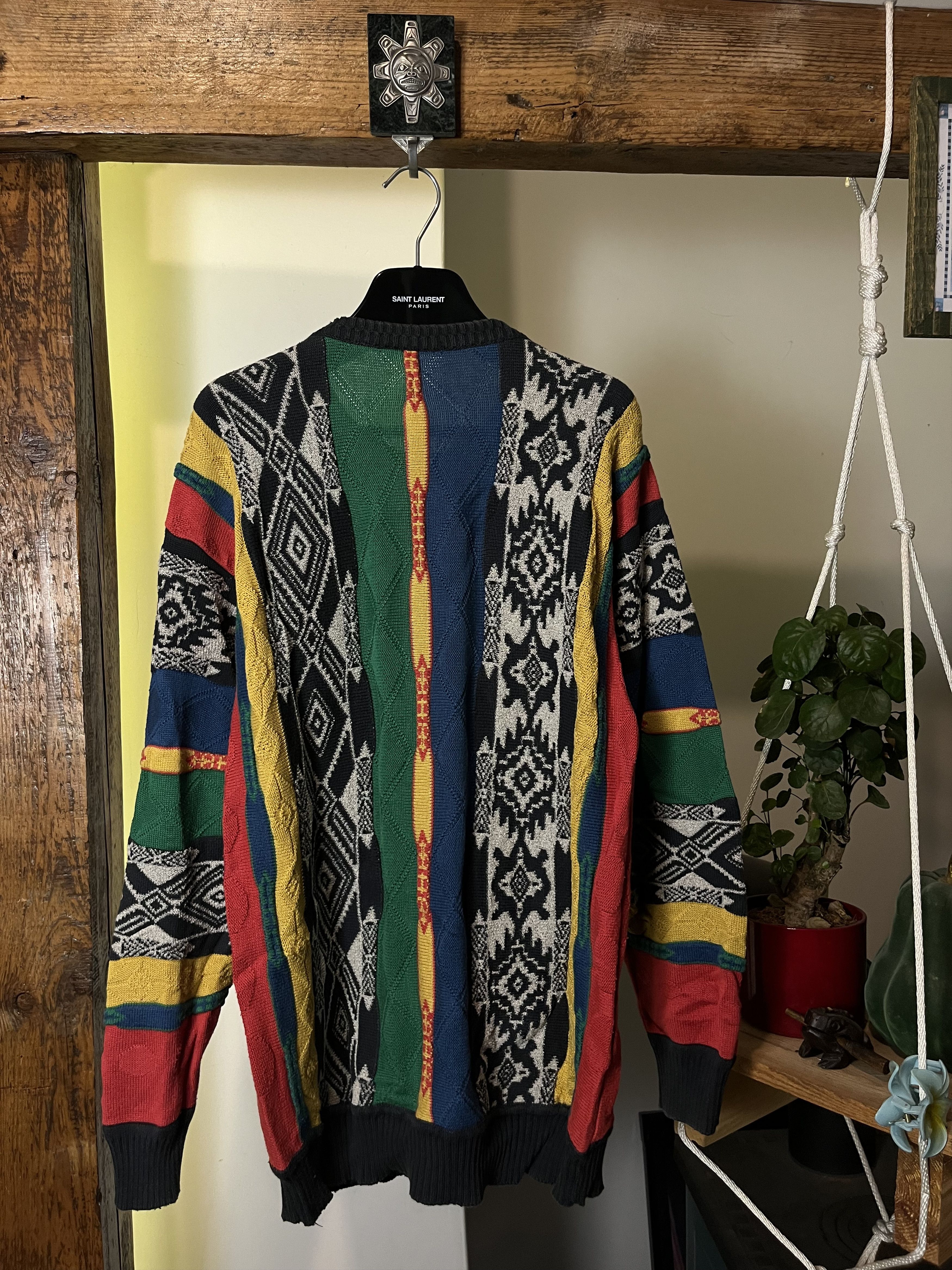 Coogi Vintage 90s Coloured Cable Coogi Style Knit Sweater Size US L / EU 52-54 / 3 - 2 Thumbnail