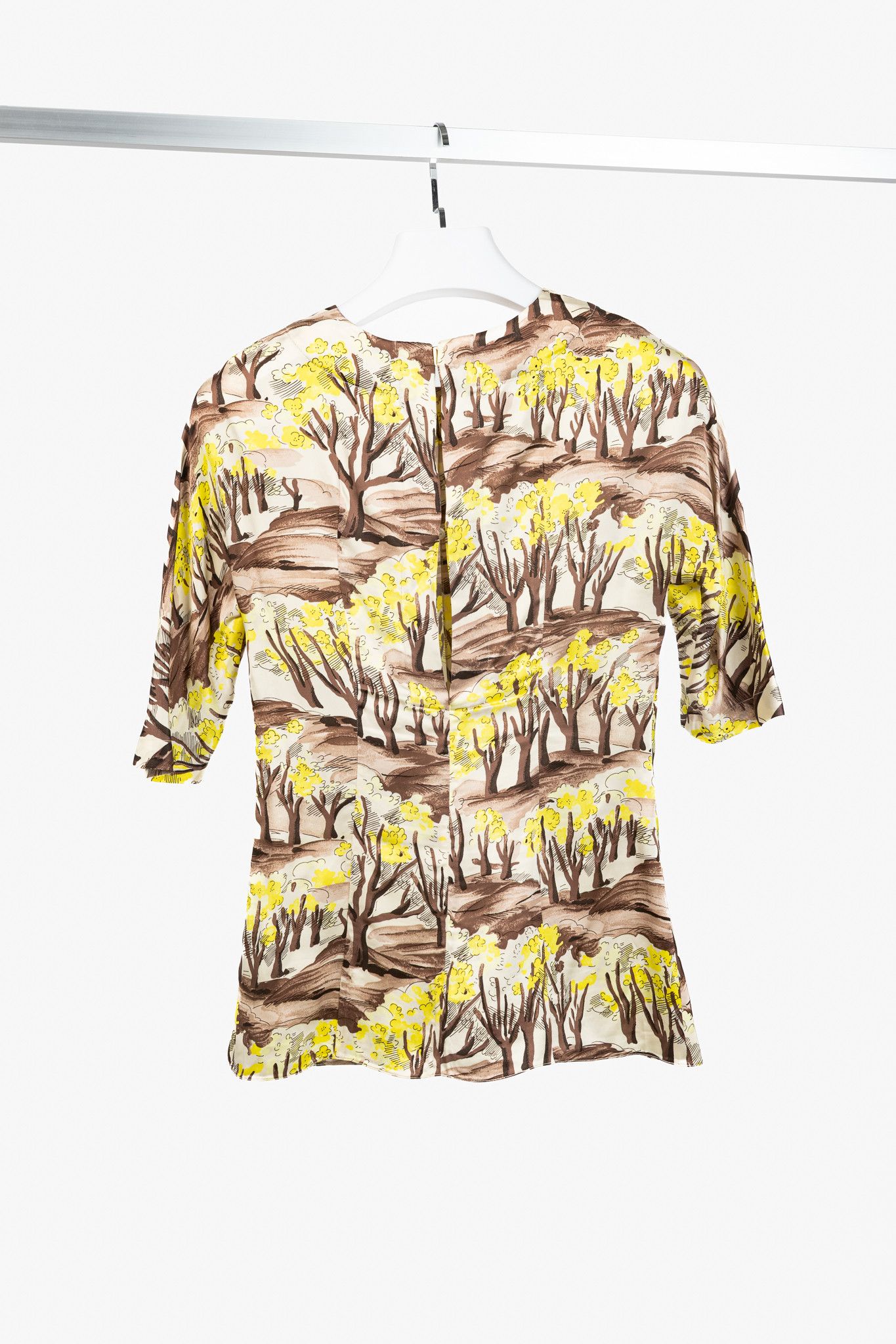 Marni Marni AW/13 Forest-Print Viscose 3/4-Sleeve Blouse Size XS / US 0-2 / IT 36-38 - 2 Thumbnail