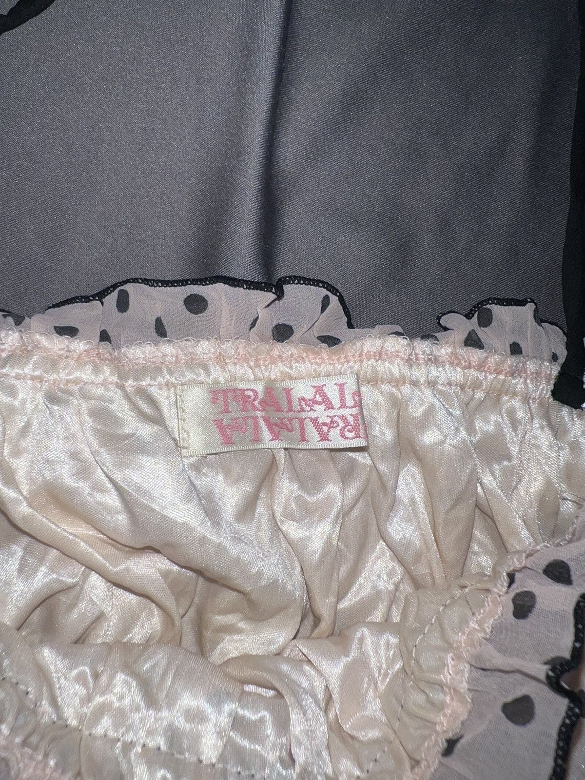 Japanese Brand Tralala pastel pink polkadot bow tie cami💖🎀 Size ONE SIZE - 8 Thumbnail
