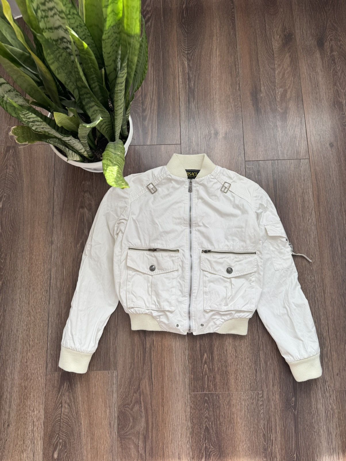 Versace Jeans Couture Versace Jeans Couture women's XS lightweight white avantgarde bomber jacket Size XS / US 0-2 / IT 36-38 - 1 Thumbnail