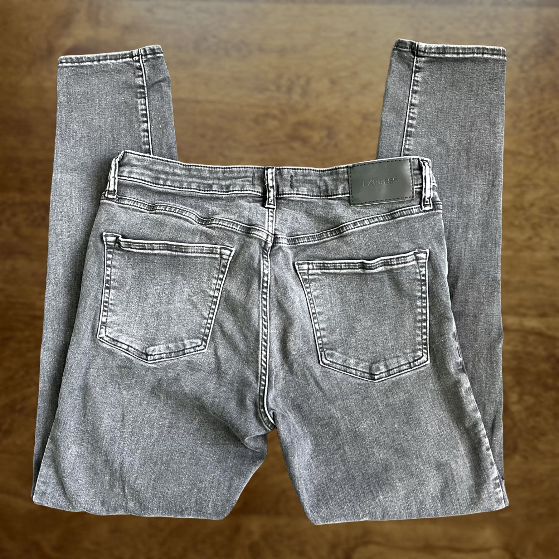 Express Express Skinny Jeans Mens 31x32 Medium Gray Denim Slim Fit Stretch Casual Jeans Size US 31 - 1 Thumbnail