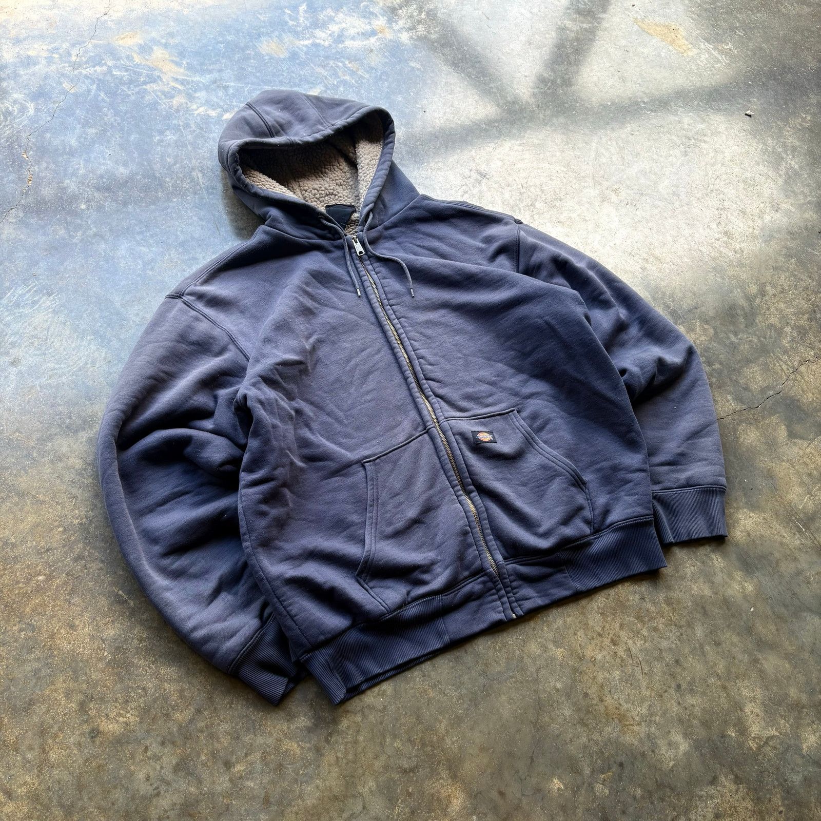 Dickies Faded Vintage Baggy Dickies Sherpa Lined Zip Up Hoodie Size US XL / EU 56 / 4 - 2 Thumbnail