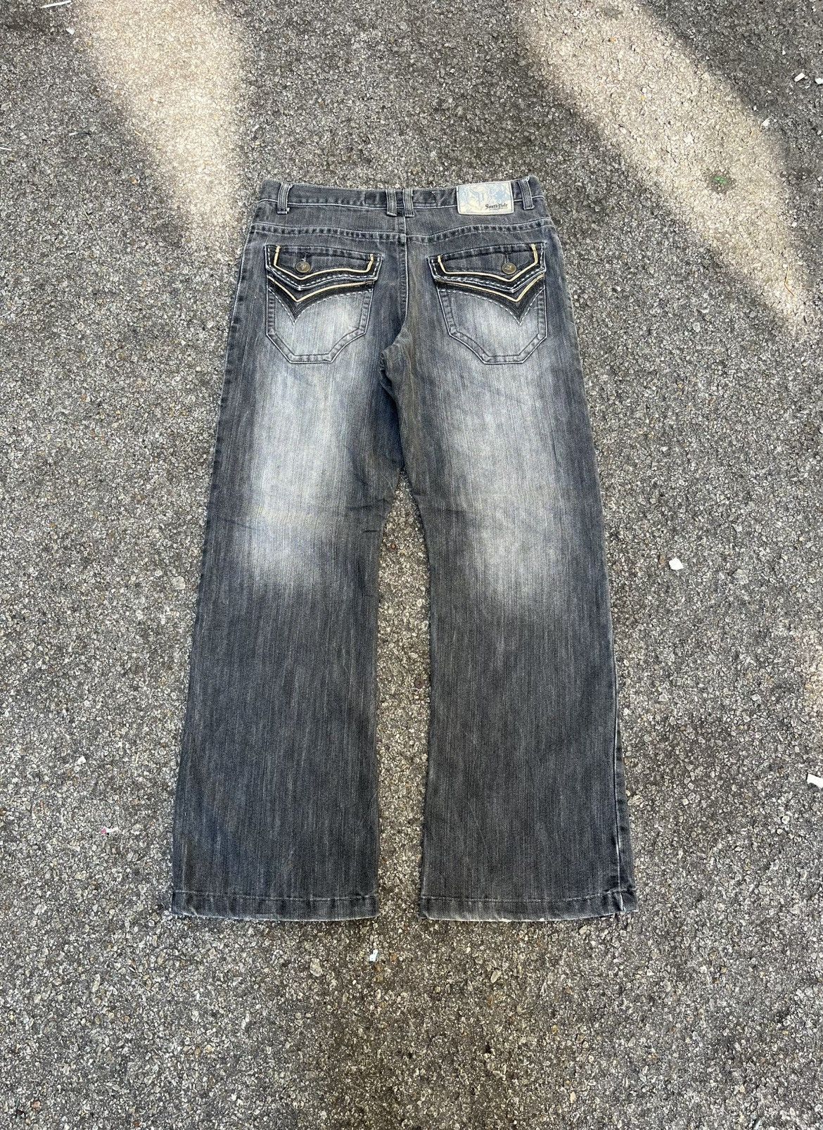 Southpole Y2K Southpole Baggy Faded Balck Jeans Flare Wide Leg Denim Size US 36 / EU 52 - 8 Thumbnail