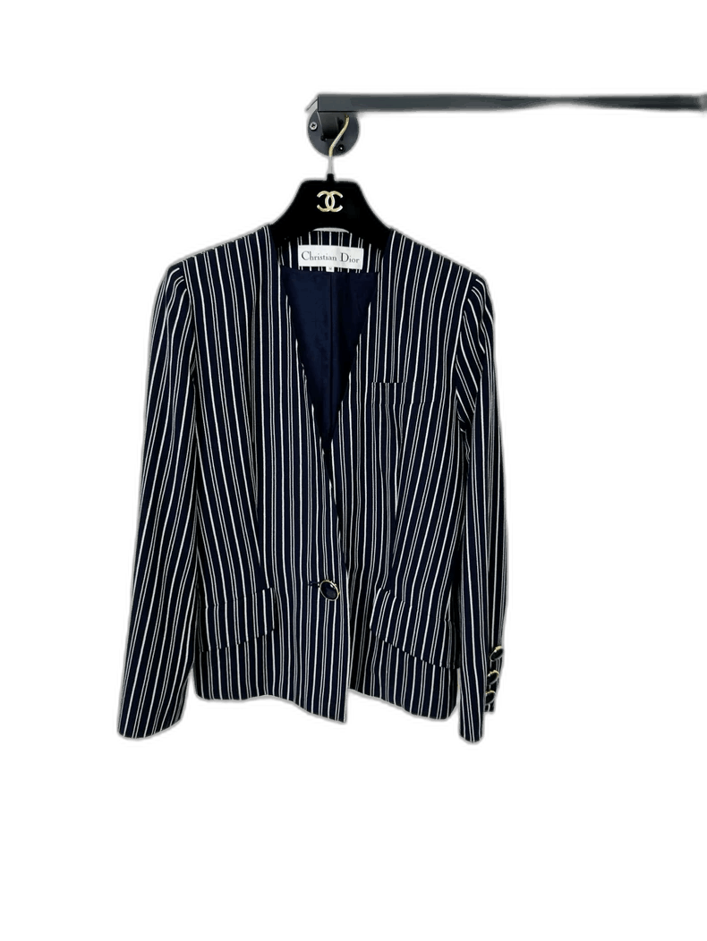 Dior Dior Striped Blazer in Size M Size M / US 6-8 / IT 42-44 - 1 Thumbnail