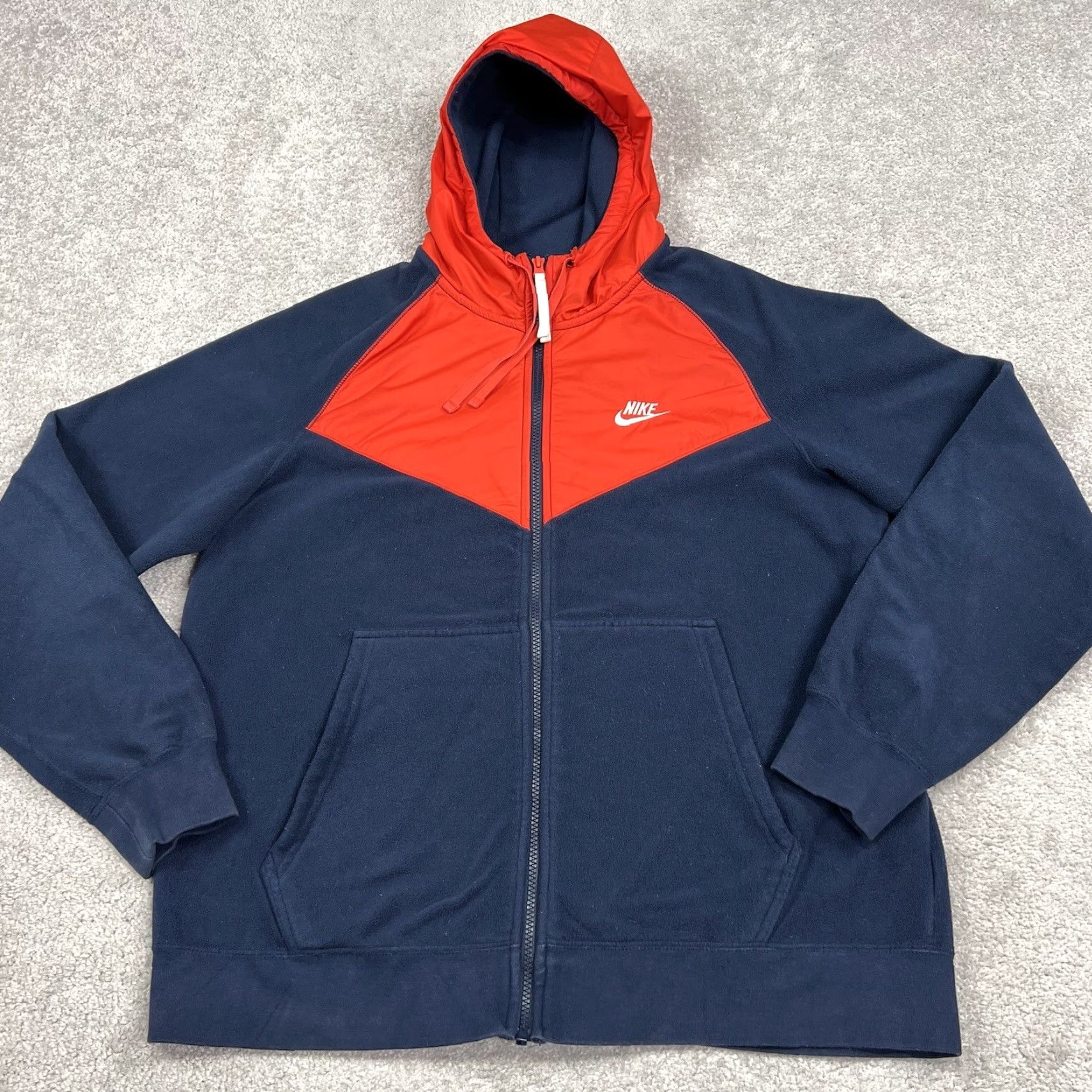 Nike VINTAGE? Nike Jacket Mens L Athleticwear Windrunner Polar Fleece Blue/Red Full Zip Size US L / EU 52-54 / 3 - 2 Thumbnail