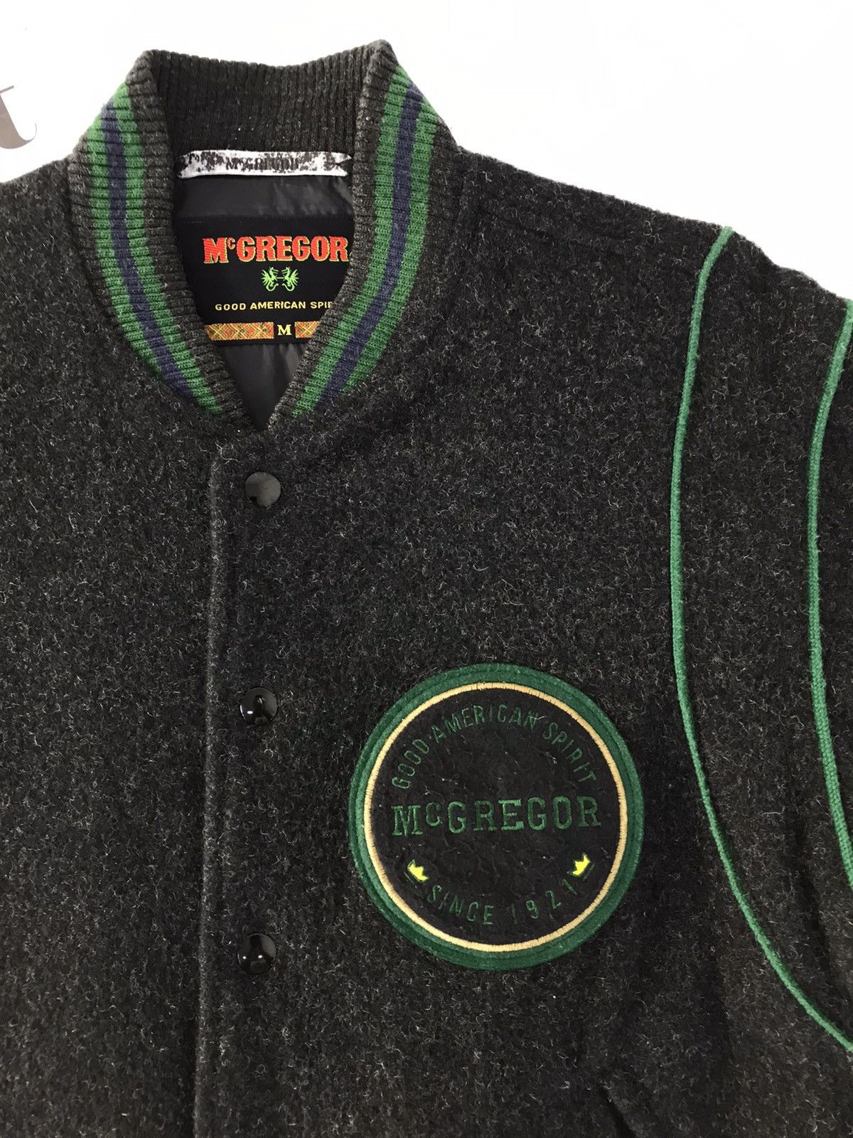 McGregor × Vintage Vintage McGregor Varsity Jacket Wool Big Logo Snap Button Size US L / EU 52-54 / 3 - 4 Thumbnail