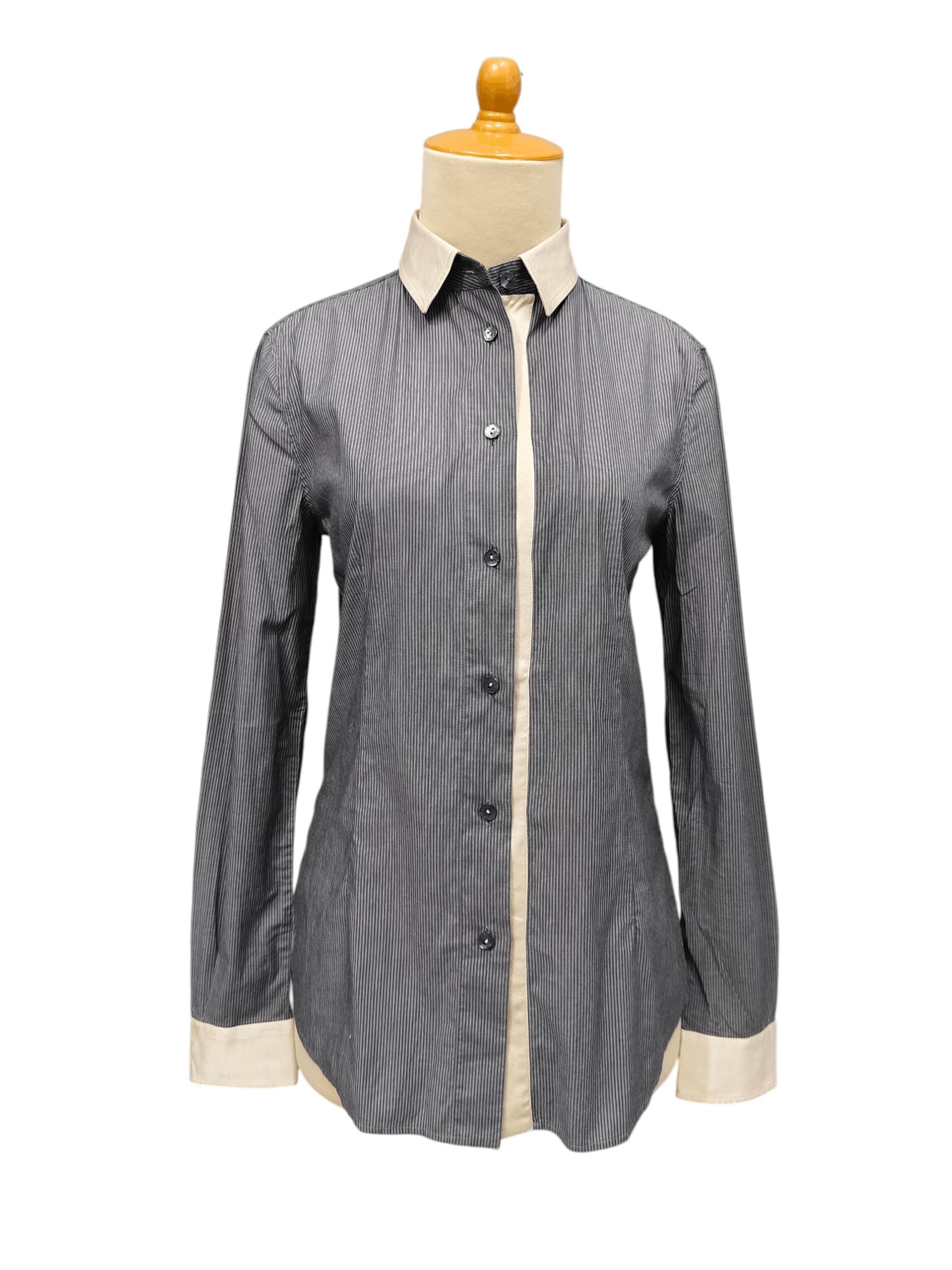 Dolce & Gabbana Dolce & Gabbana - Tailoring Pinstripe Contras Panel Shirt Size M / US 6-8 / IT 42-44 - 1 Thumbnail