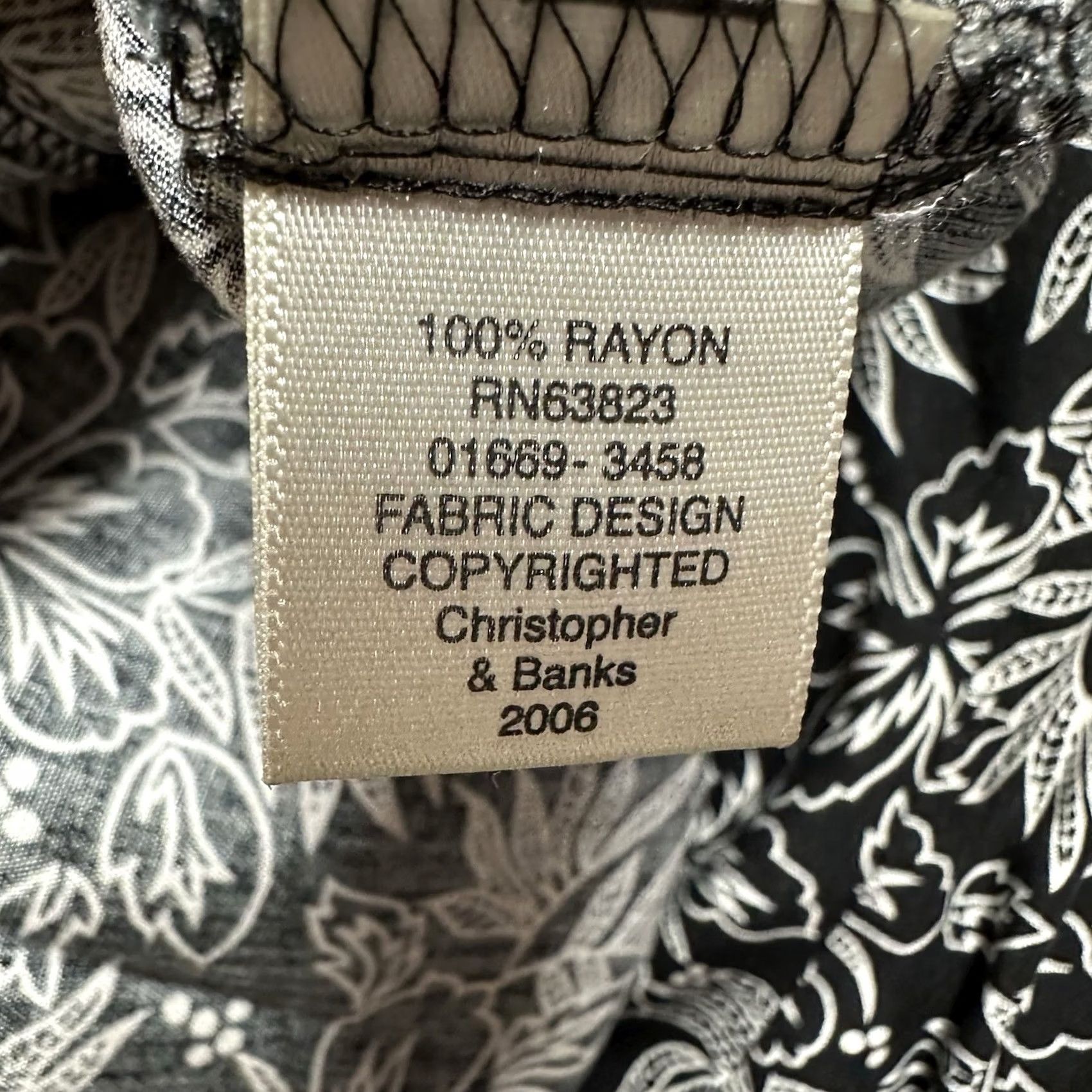 Vintage Chico's Maxi Skirt Womens 14 Black White Floral A-Line Stretch Boho Rayon Size 36" / US 14 / IT 50 - 6 Thumbnail