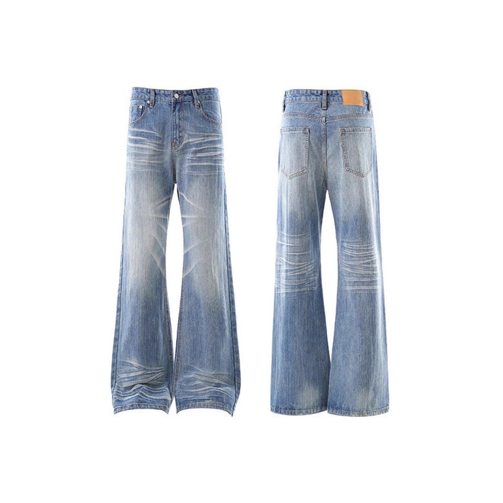 Vintage Light Blue Wide Leg Denim Jeans, Relaxed Fit Jeans Size US 30 / EU 46 - 5 Thumbnail