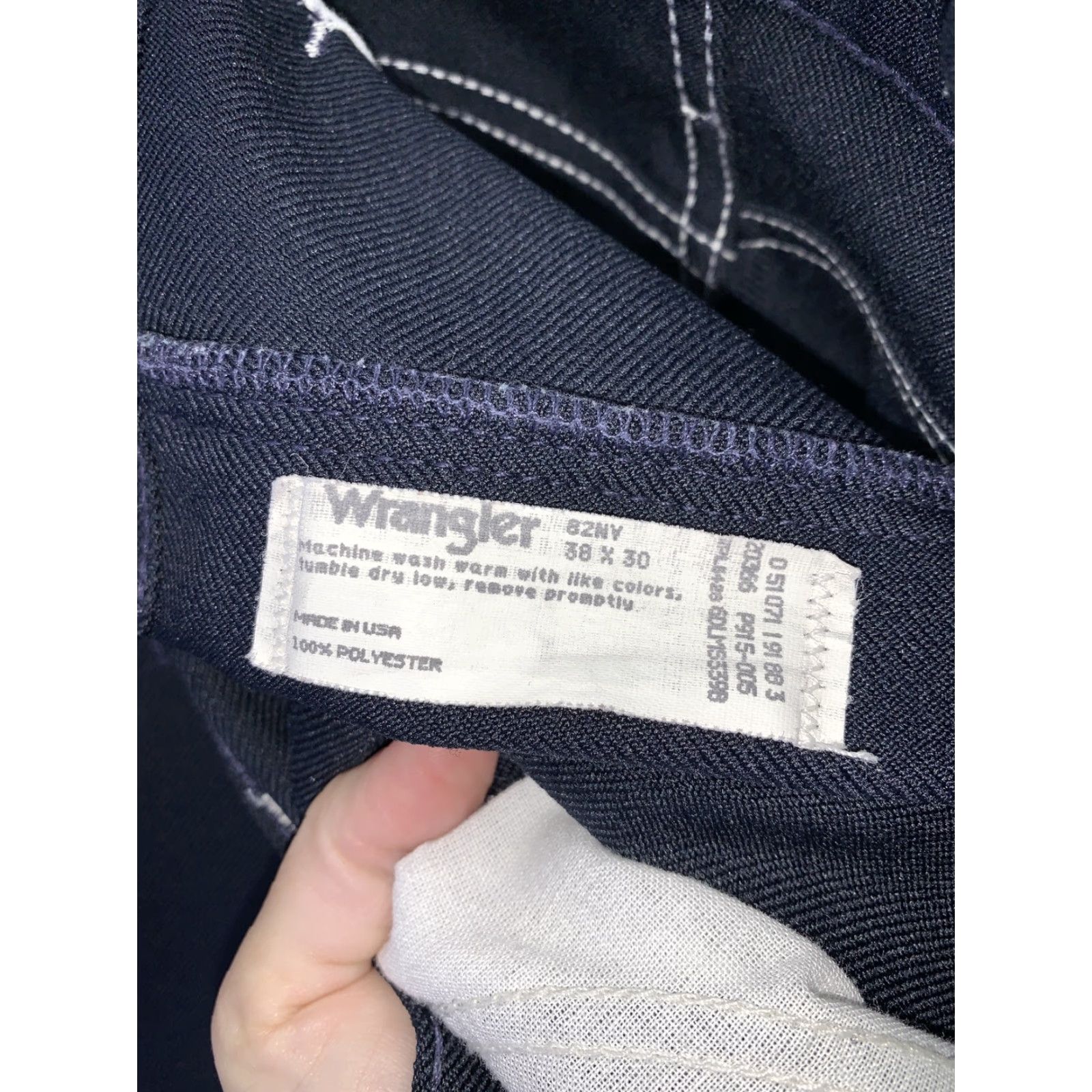 Wrangler VINTAGE Wrangler Mens Blue Work Pants Made in USA-38x30-7986 Size US 38 / EU 54 - 5 Thumbnail