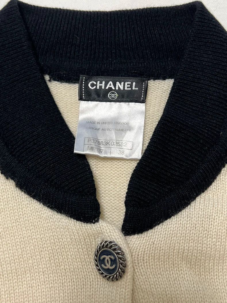 Chanel Chanel Black and White Knit Cardigan Size M / US 6-8 / IT 42-44 - 3 Thumbnail
