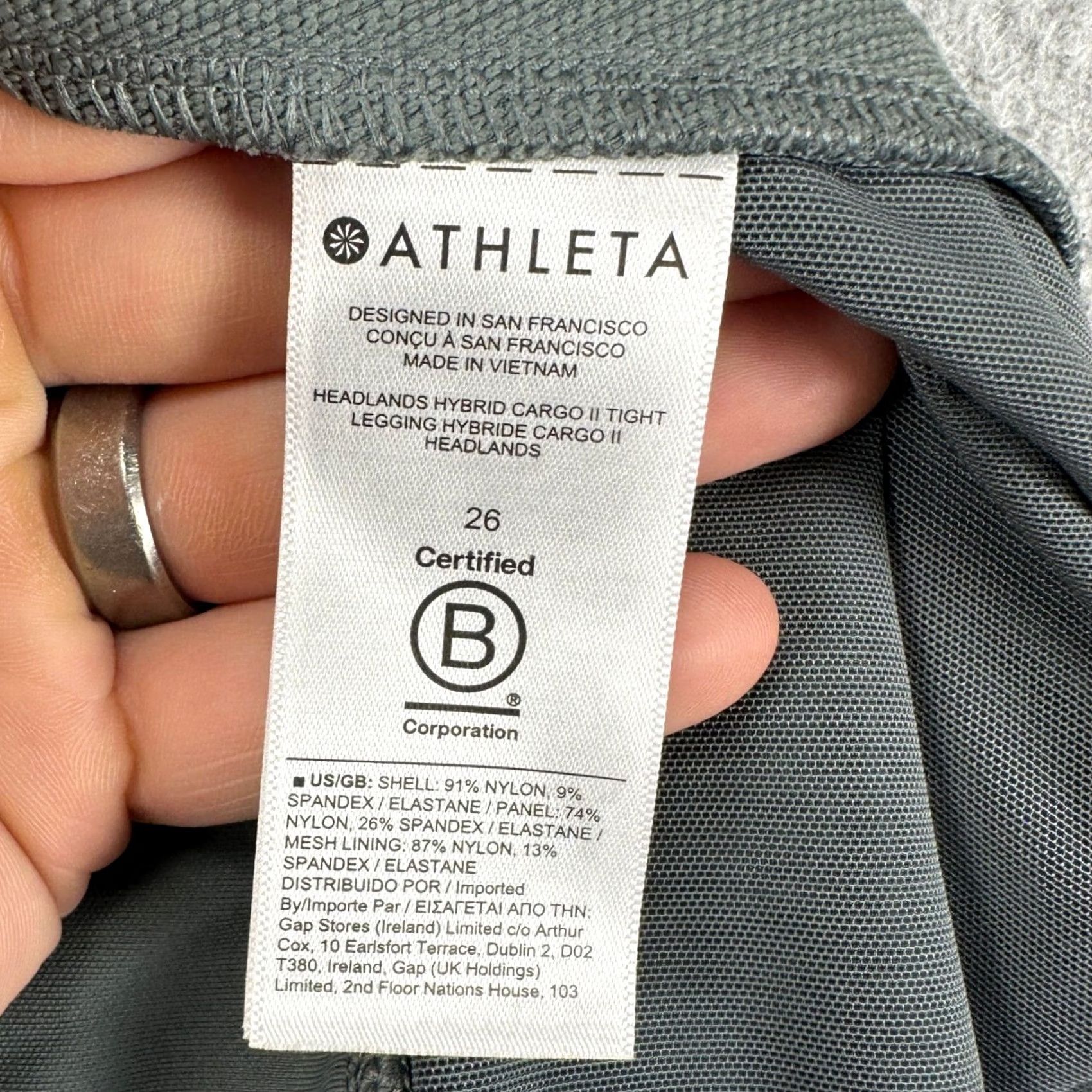 Athleta Athleta Womens Hybrid Cargo Legging Pants 26 Gray Pocket Stretch Nylon Blend NEW Size 26" / US 2 / IT 38 - 5 Thumbnail