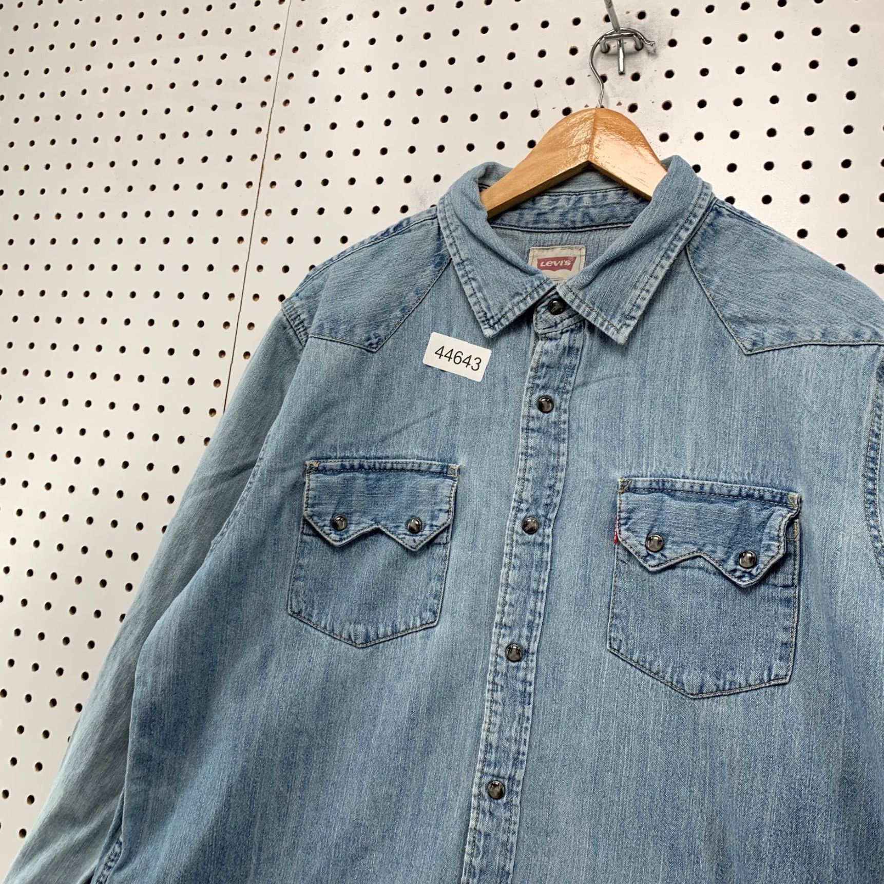 Levi's Levi's Denim Snap Shirt Mens XL Blue Western Cowboy Long Sleeve Rodeo Size US XL / EU 56 / 4 - 4 Thumbnail