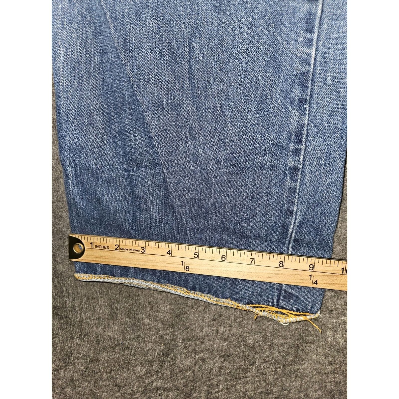 Denime VINTAGE Pentimento Jeans Womens Bootcut Denim 9 Blue High Rise 34 in Inseam Embroidered Distressed Made in USA Size 30" / US 8 / IT 44 - 7 Thumbnail