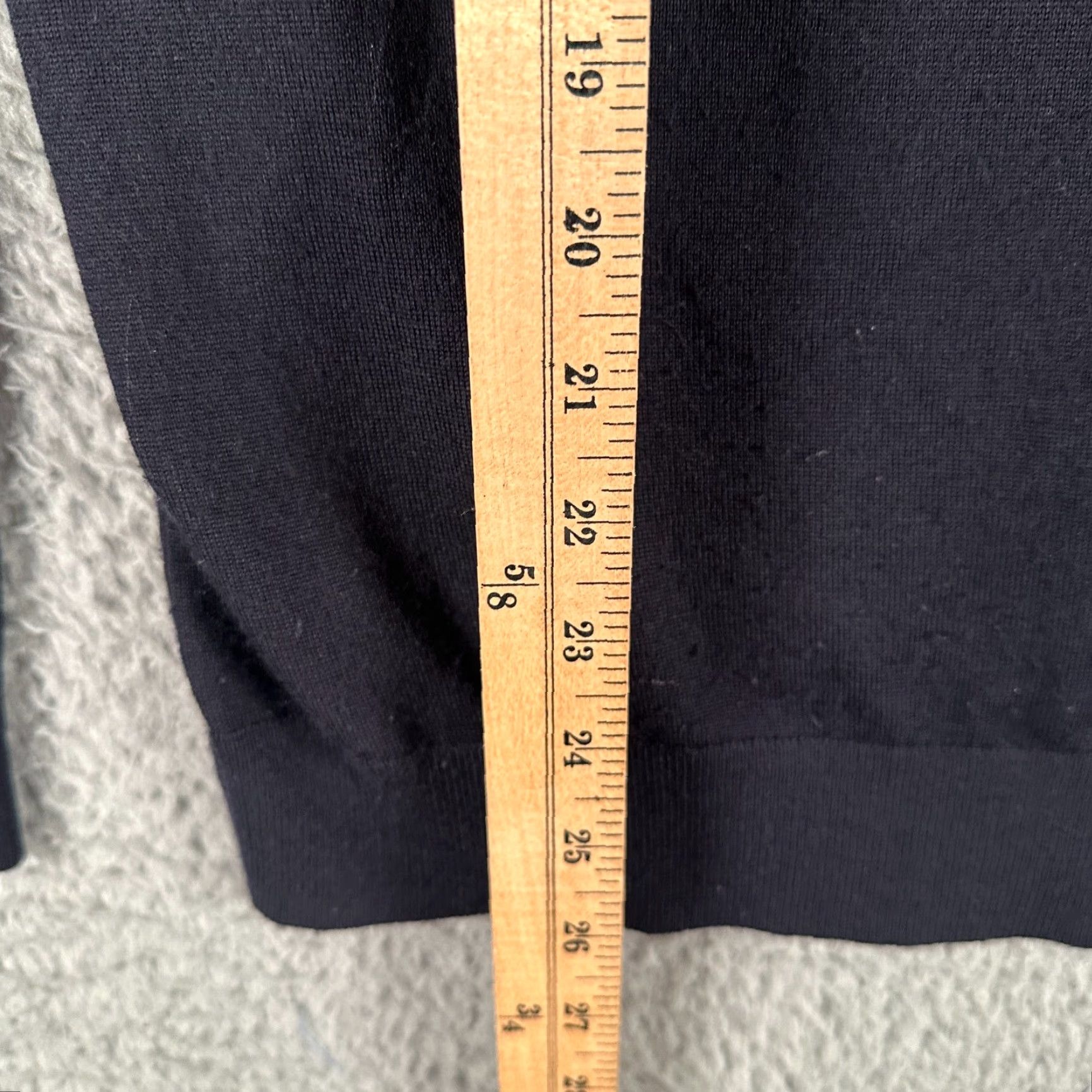 Reiss Blackhall Sweater Mens L Navy Long Sleeve 1/4 Zip Merino Wool Flaw