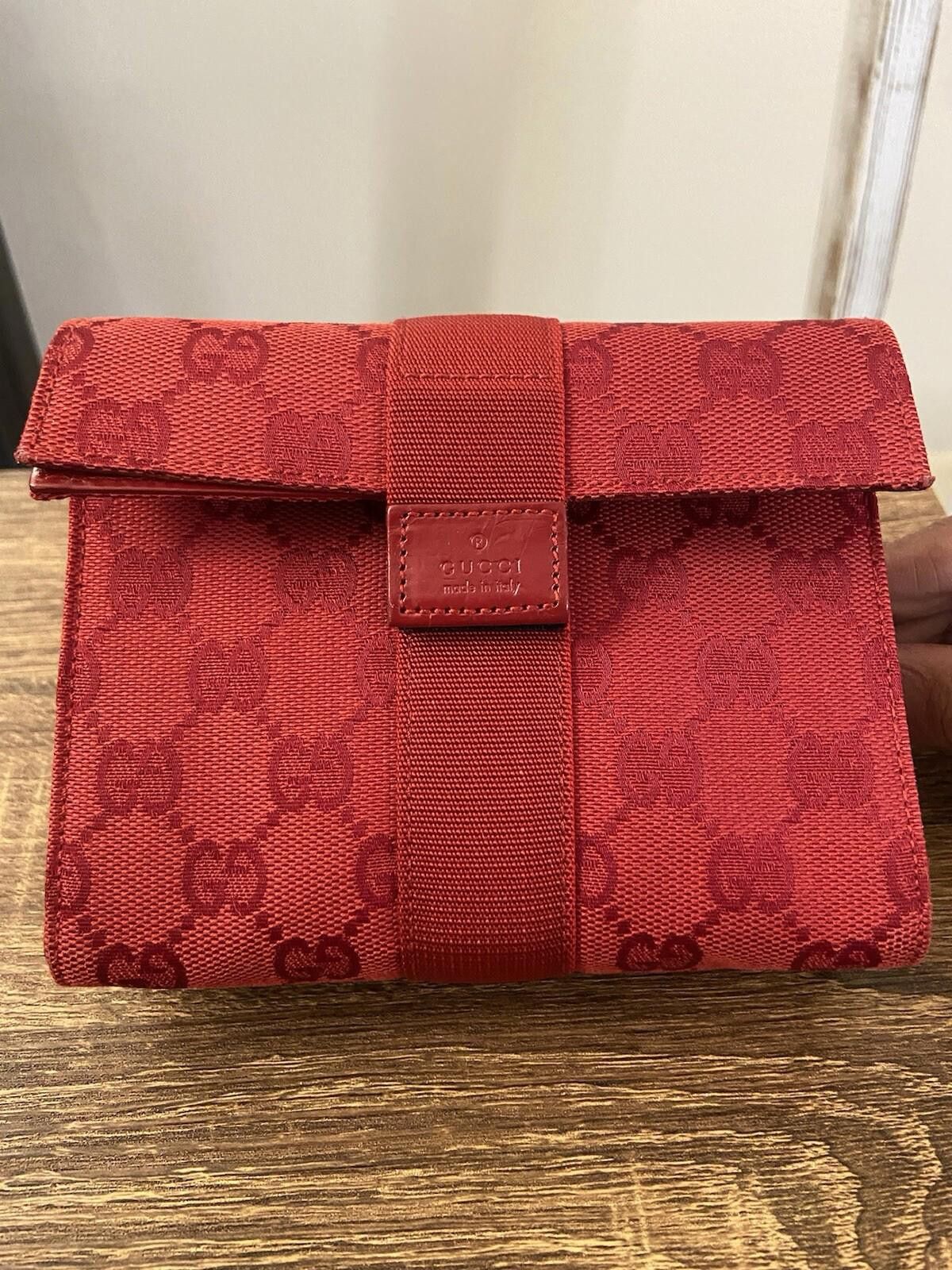 Gucci Gucci red sturdy canvas clutch pouch cosmetic bag, v good Size ONE SIZE - 1 Thumbnail