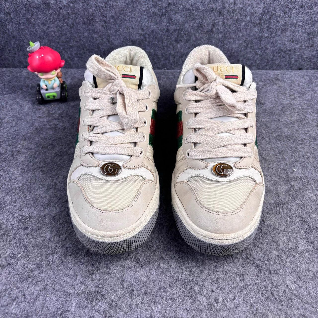 Gucci GUCCI Cream Stripe Sneakers 36.5 95 New Size US 5.5 / IT 35.5 - 2 Thumbnail
