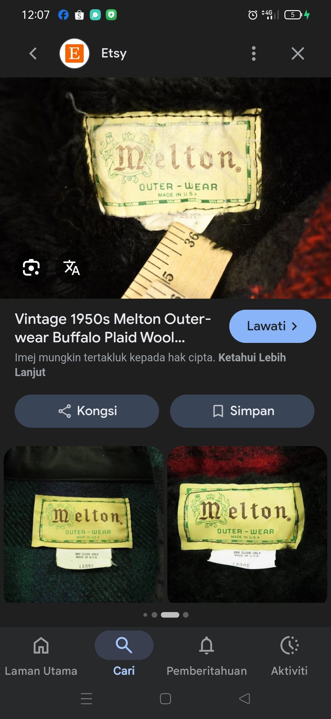 Other 💥Vintage MELTON 50S Wool Bufallo HOODIES ZIPPER MEN 💥 Size US L / EU 52-54 / 3 - 17 Thumbnail