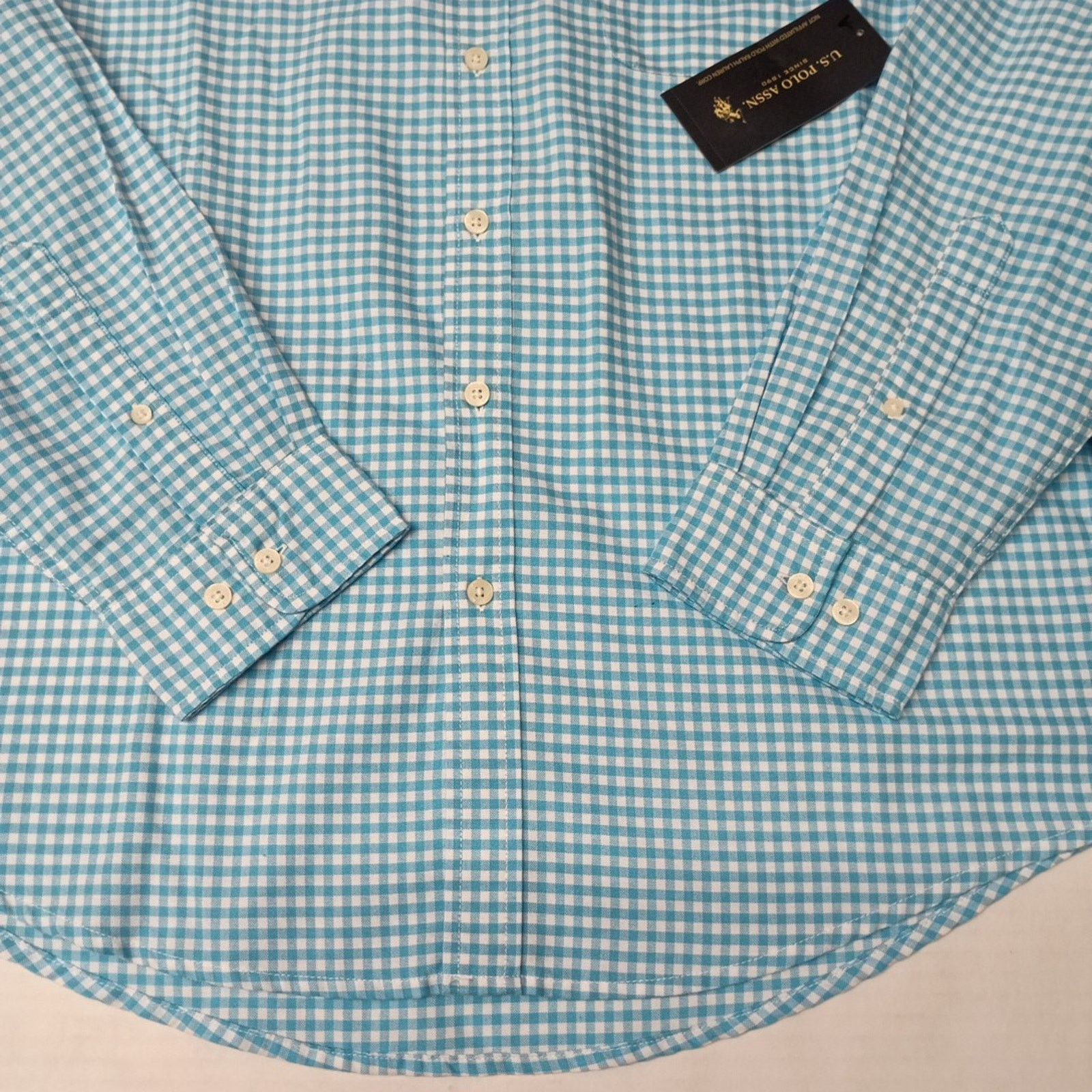 U.S. Polo Assn. U.S. Polo Assn. Woven Shirt Men's XL Blue White Checkered Size US XL / EU 56 / 4 - 2 Thumbnail