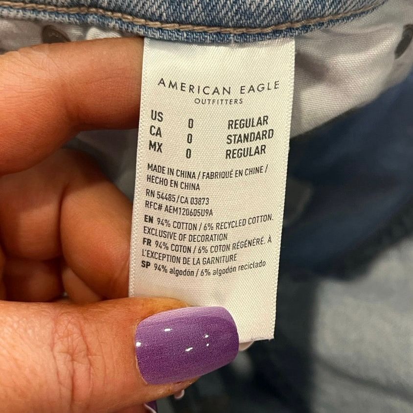 American Eagle Outfitters American Eagle 90's Straight Jeans High Rise Blue Size 0 Size 25" / US 0 / IT 36 - 6 Thumbnail