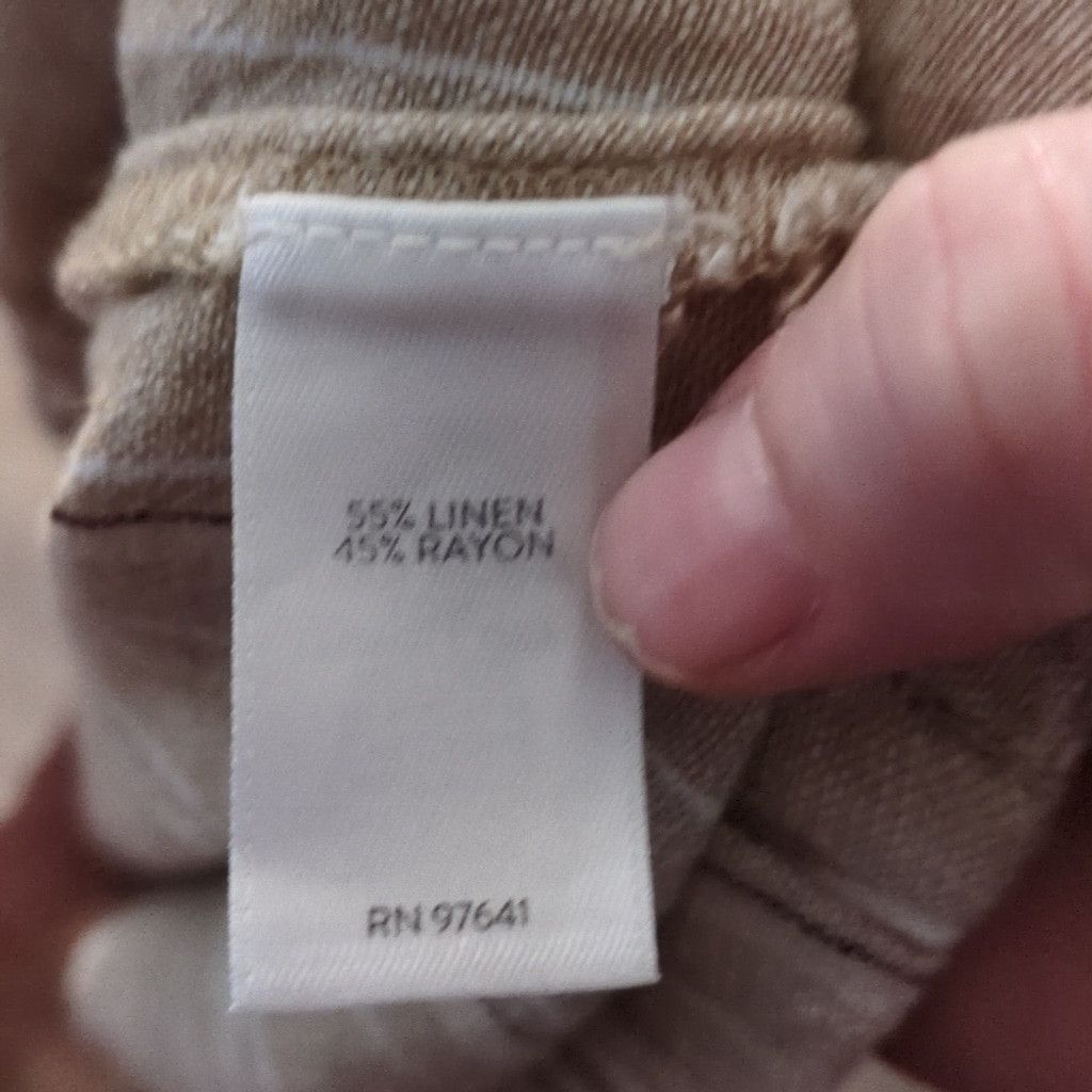 J. Jill J. Jill Striped Linen Rayon Blend Cropped Pants Size 2X Size 39" - 6 Thumbnail