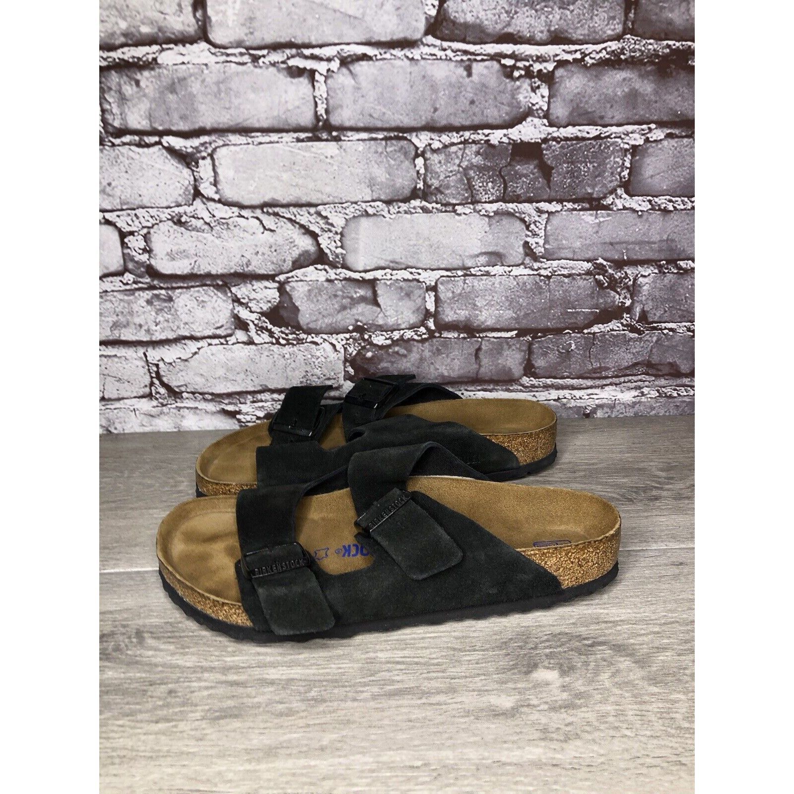 Birkenstock Birkenstock Arizona Black Suede Leather Strap Slides Sandals Size US 10 / IT 40 - 16 Thumbnail