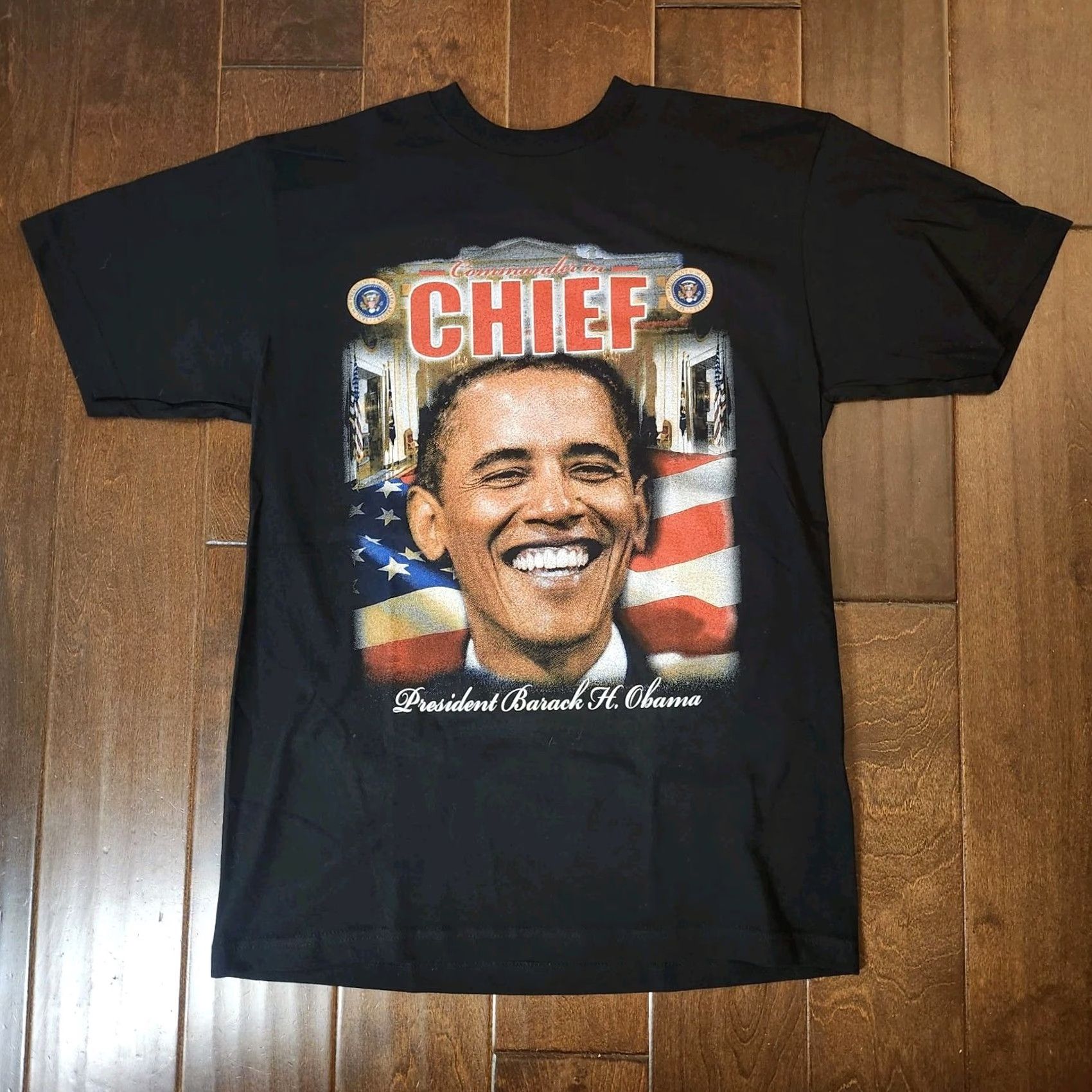 Vintage Barack Obama T Shirt Adult M Black USA President Graphic Print Crew Neck Short Sleeve Patriotic 44th Size US M / EU 48-50 / 2 - 2 Thumbnail