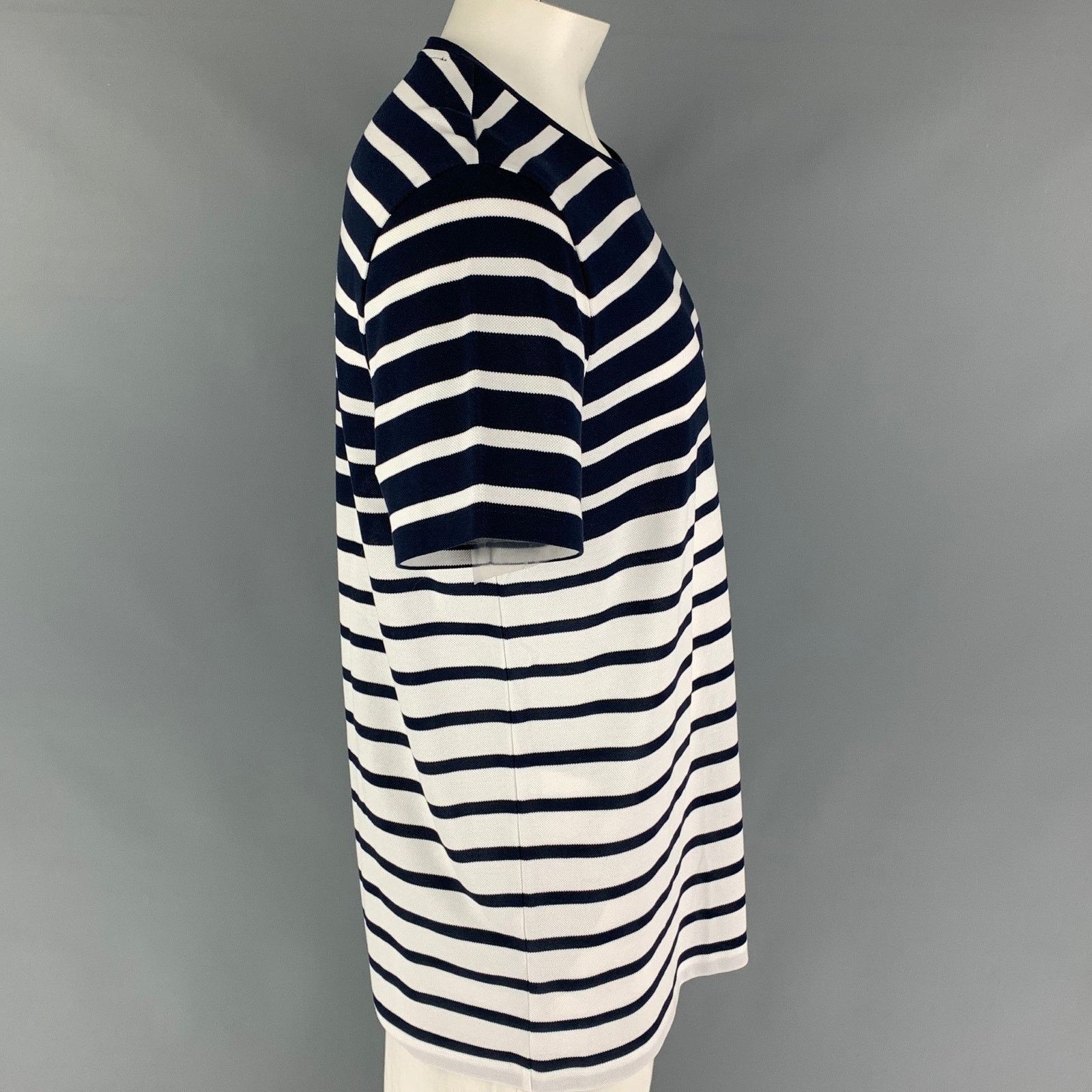 Hugo Boss Size XXL Navy White Cotton Crew-Neck T-shirt Size US XXL / EU 58 / 5 - 2 Thumbnail