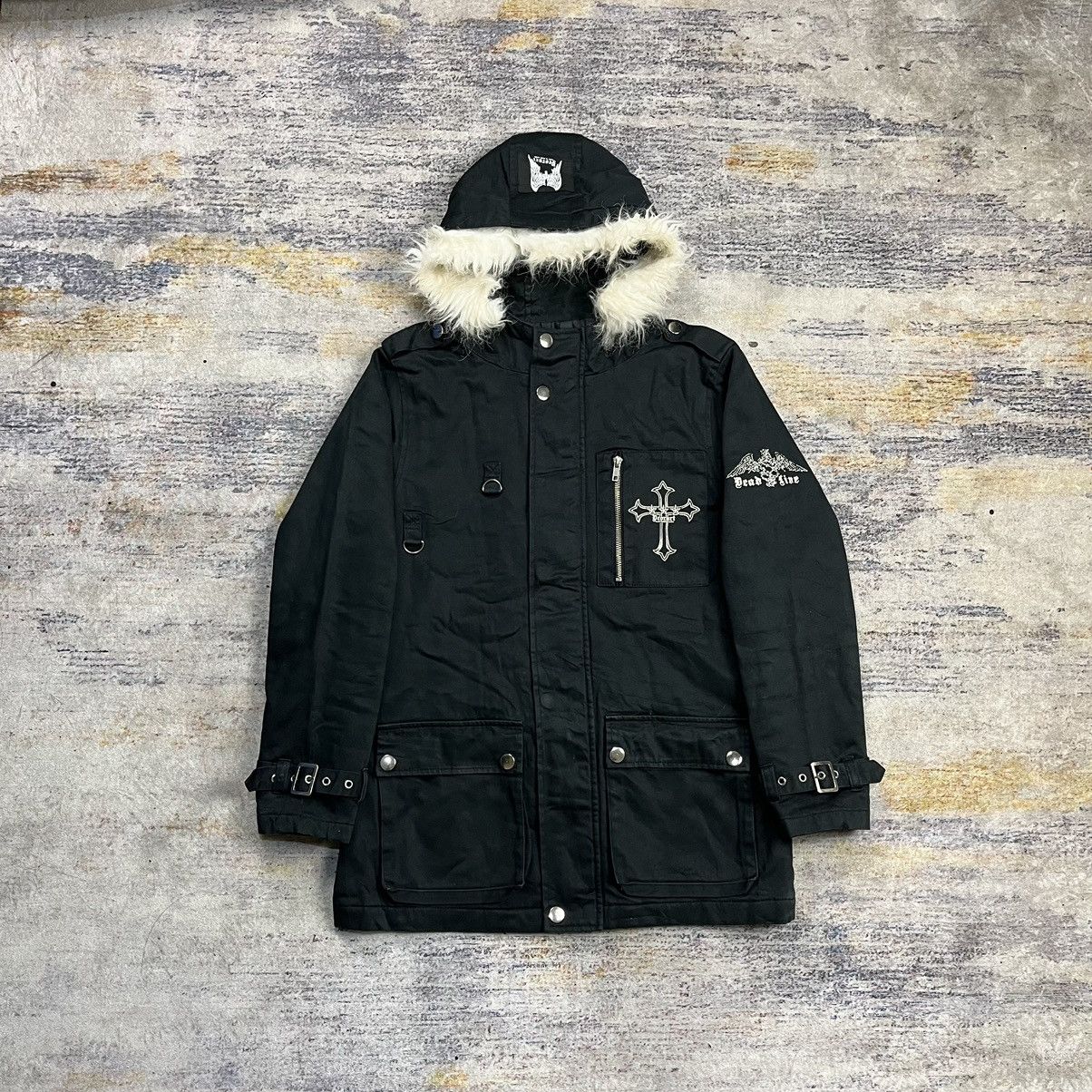 ジャケット・アウター Vkei Black fur jacket Vintage Deorart fur jacket vkei style