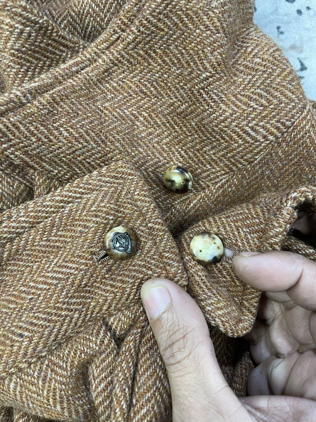 Polo Ralph Lauren Ralph Lauren Herringbone Tweed Half Cinch Equastrian Jacket Size L / US 10 / IT 46 - 12 Thumbnail