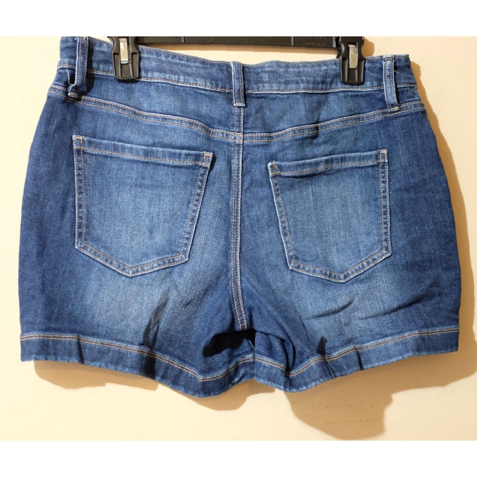 Vintage Maurices Denim Shorts Mid-Rise Stretch Dark Wash Women's 10 Blue 5-Pocket Design Regular Womens Shorts Mid Rise Stretch Denim 10, Maurices Size 24" / US 00 / IT 34 - 5 Thumbnail