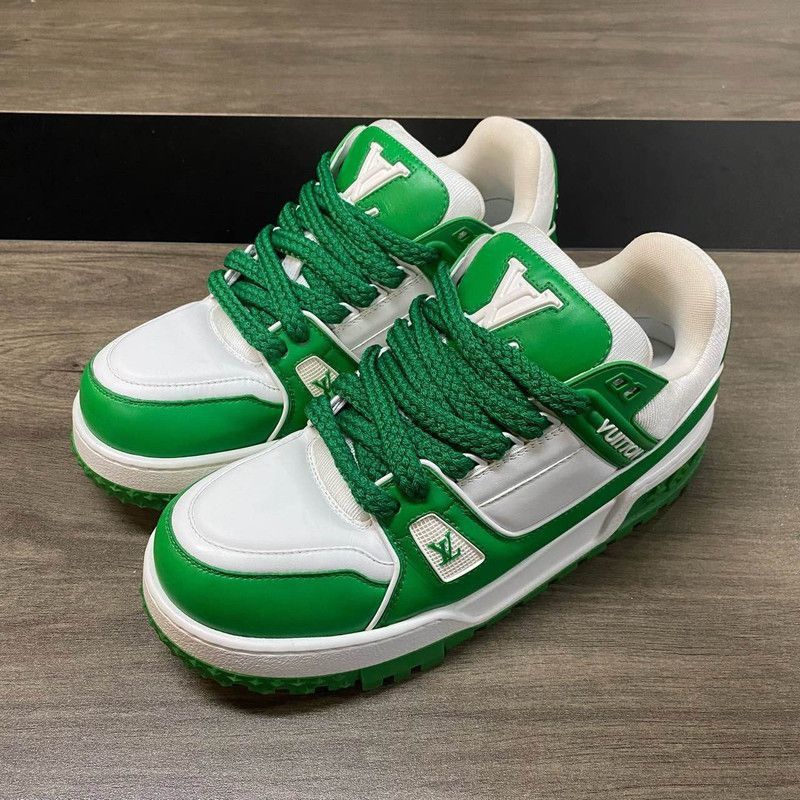 Louis Vuitton Louis Vuitton Trainer Maxi Sneakers in White and Green -250 Size US 8.5 / EU 41-42 - 1 Thumbnail