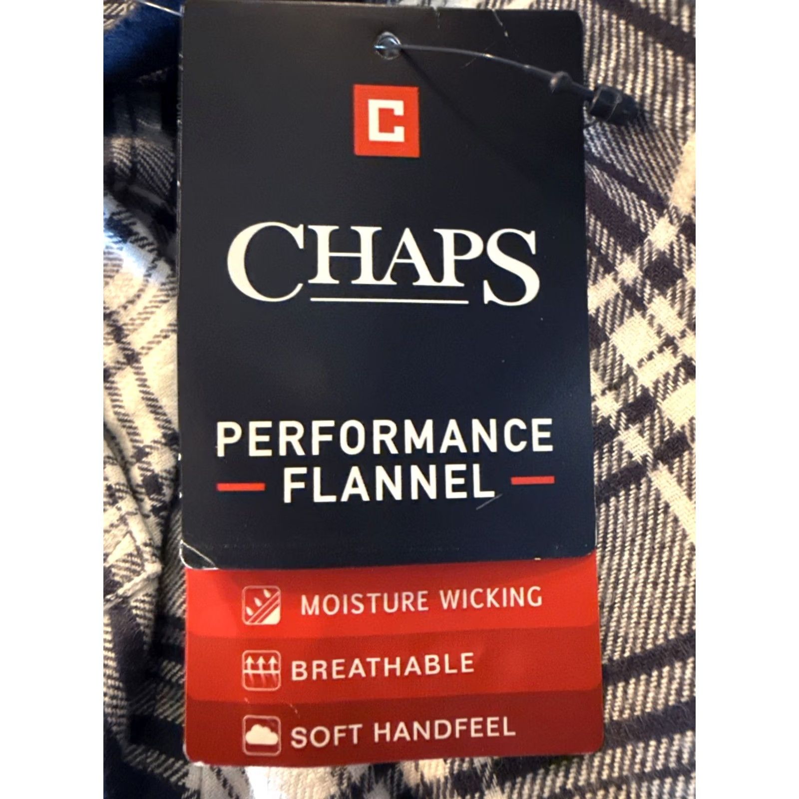 Chaps Chaps Performance Flannel Shirt Men’s M Navy Blue Plaid Button-Up NWT Size US M / EU 48-50 / 2 - 5 Thumbnail