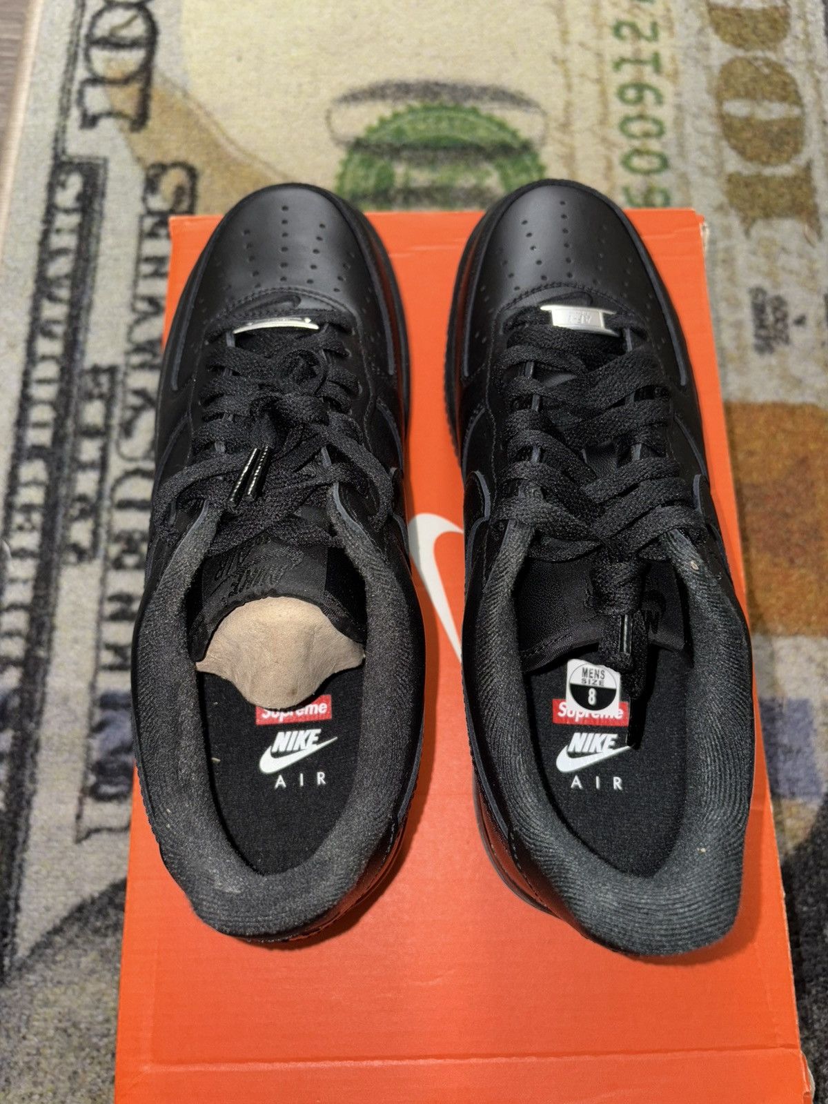 Nike × Supreme Supreme Nike Air Force 1 Low Black Size US 8 / EU 41 - 5 Thumbnail