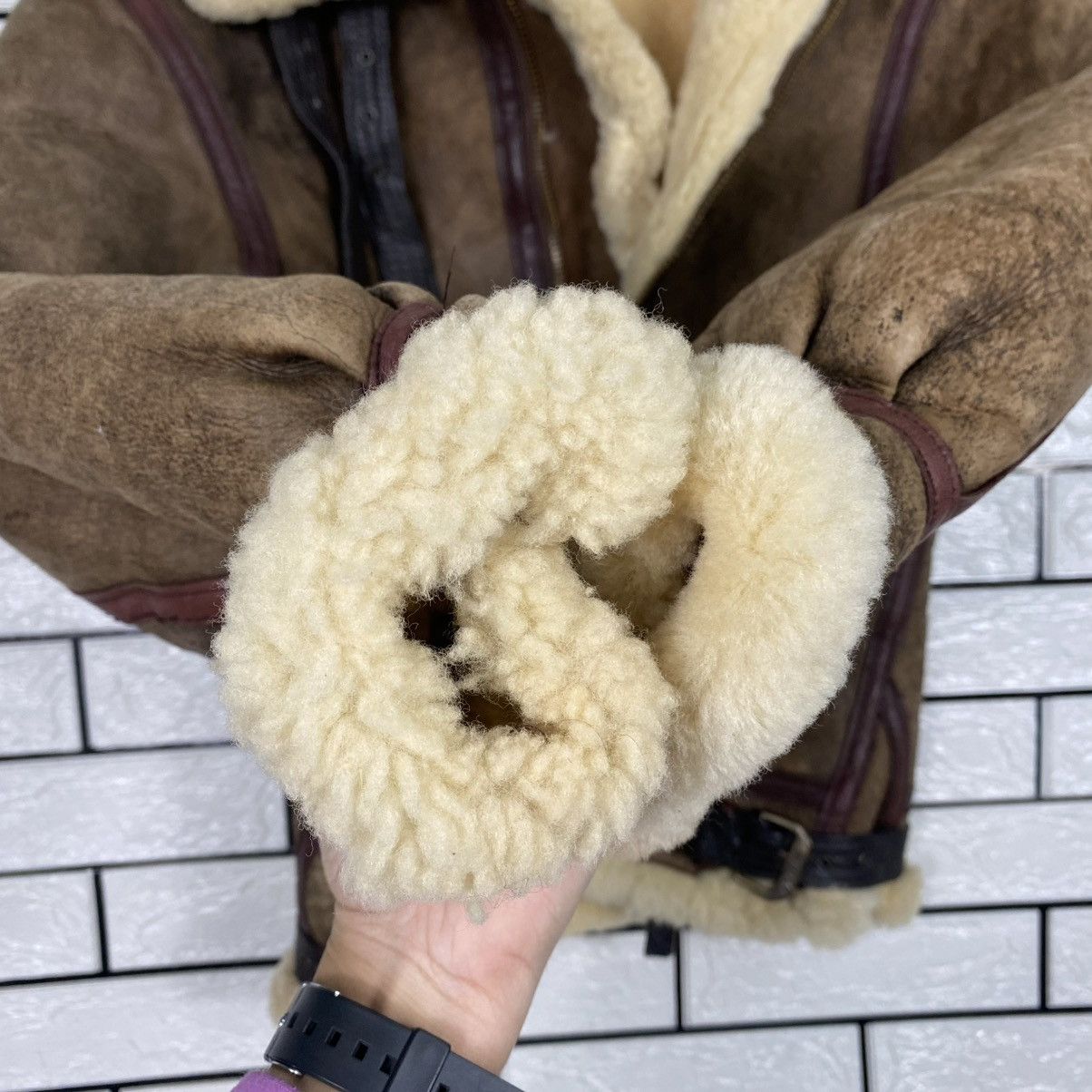 Avirex 🔥VINTAGE GENUINE LEATHER JACKET B-3 AVIREX USA SHEARLING Size US S / EU 44-46 / 1 - 18 Thumbnail