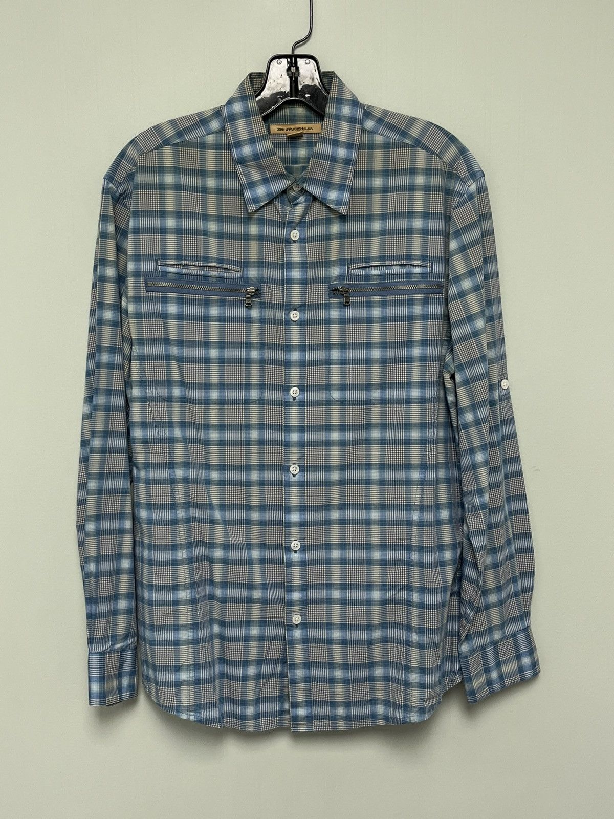 John Varvatos Zipped Pockets Shirt. Blue. Small Size US S / EU 44-46 / 1 - 1 Thumbnail