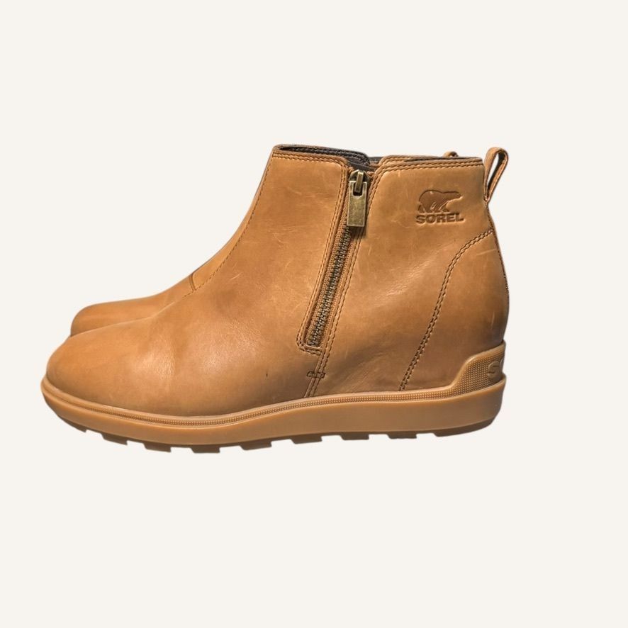 SOREL Sorel Evie II Zip Ankle Boot Wedge 10 Waterproof Leather Ank Size US 10 / IT 40 - 1 Preview
