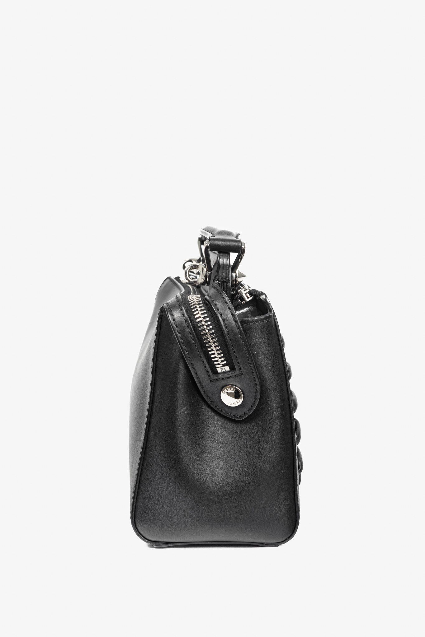 Fendi Fendi Dotcom Whipstitch Black Leather Satchel Size ONE SIZE - 3 Thumbnail