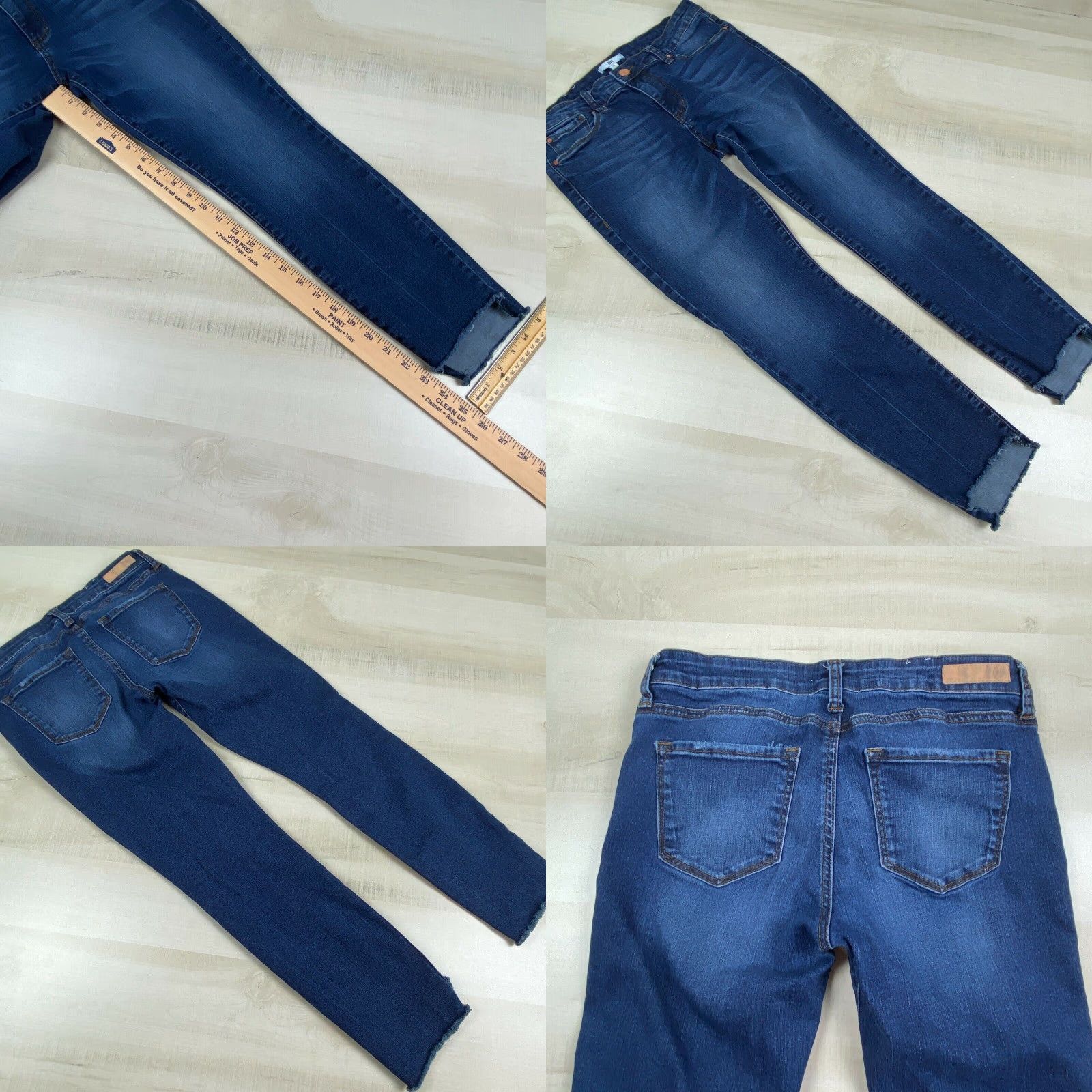 Vintage BP Womens Skinny Jeans 28 28x25 Extra Large Blue Mid Rise Raw Hem Medium Wash Denim Stretch Size 28" / US 6 / IT 42 - 8 Thumbnail