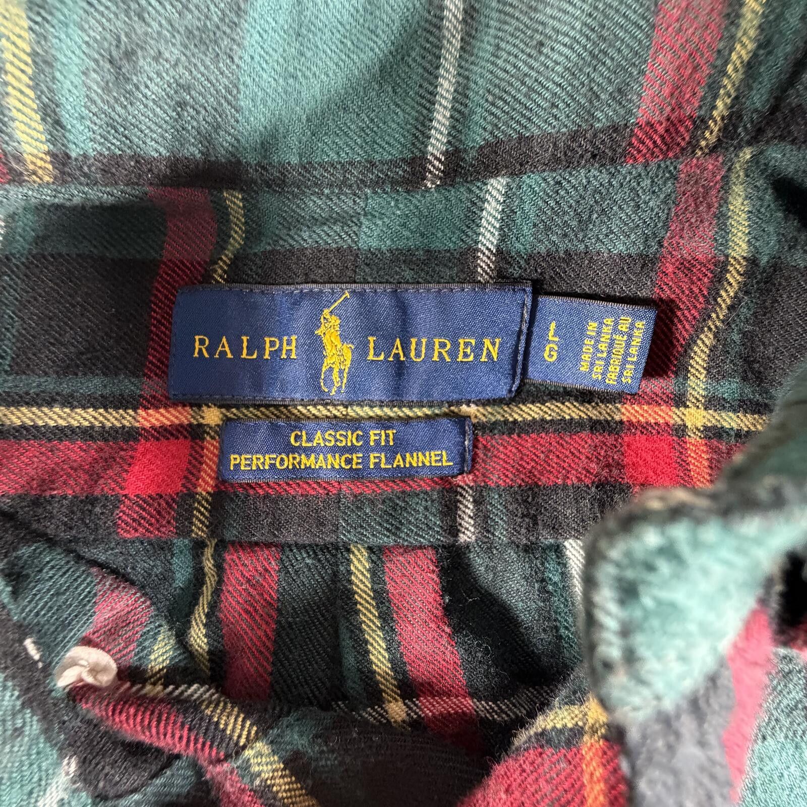 Polo Ralph Lauren Ralph Lauren Shirt Men's L Green Plaid Performance Flannel Size US L / EU 52-54 / 3 - 2 Thumbnail