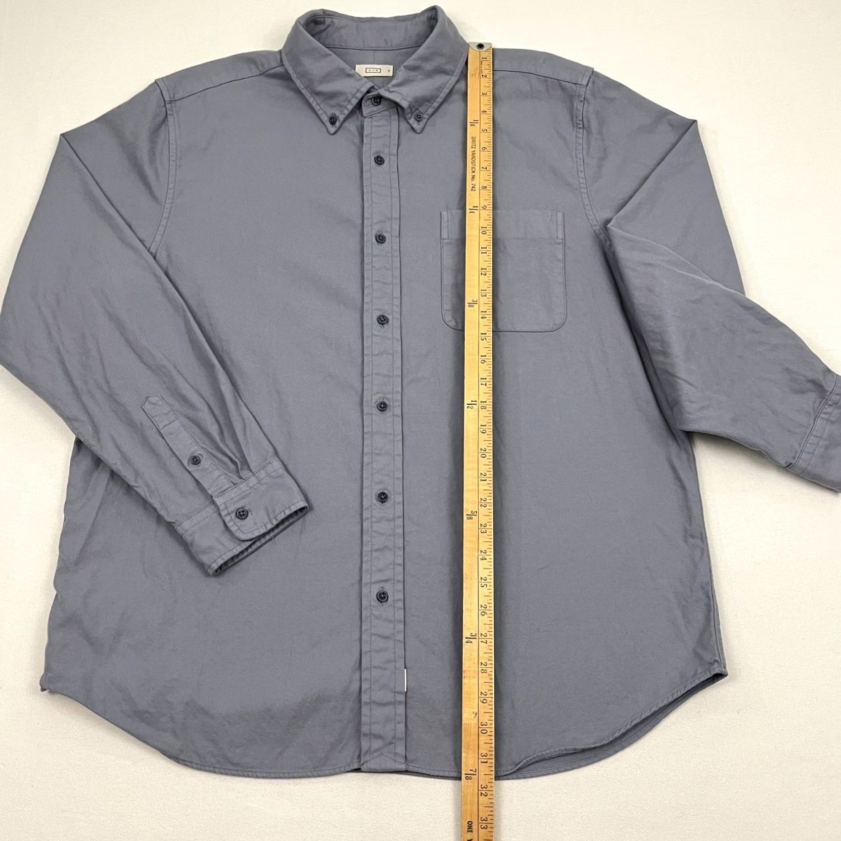 AYR AYR Shirt Mens XL Relaxed Blue Cotton Casual Pocket Long Sleeve Button Down L/S Size US XL / EU 56 / 4 - 4 Thumbnail
