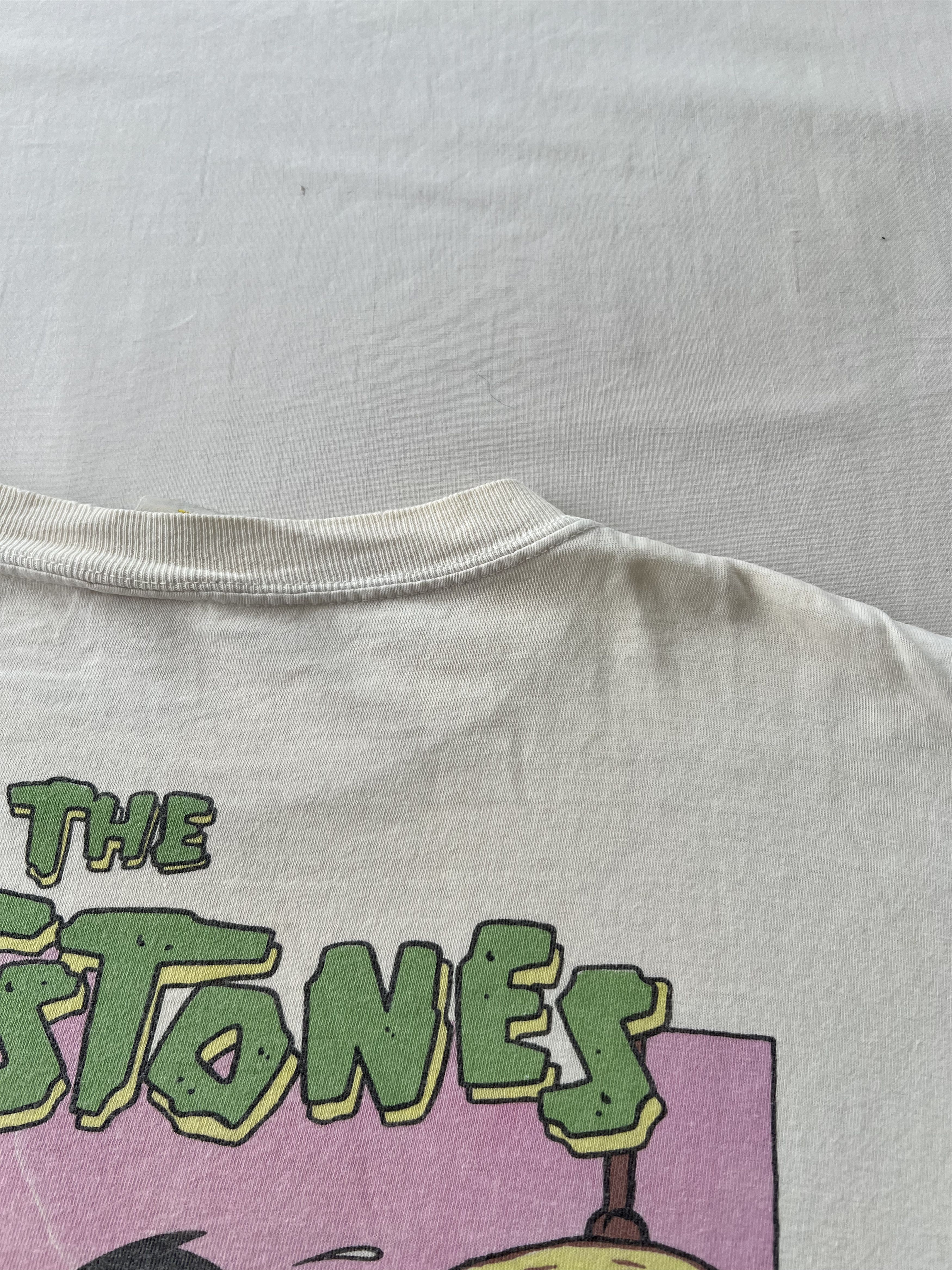 Cartoon Network Vintage 90s The Flintstones Cartoon Humor Funny White Tshirt Size US XL / EU 56 / 4 - 20 Thumbnail