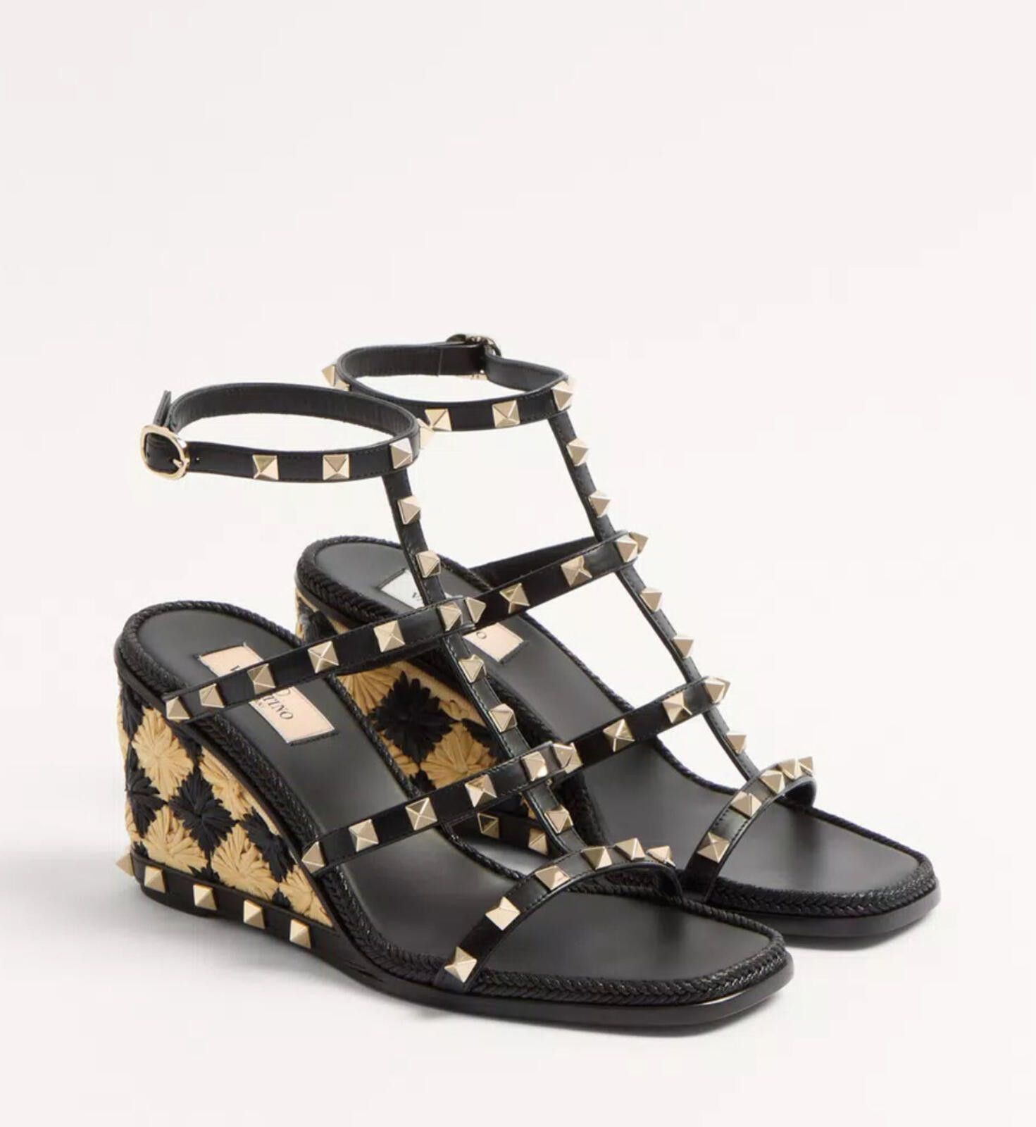 Other Valentino Rockstud Checker Embroidery Sandal Size US 7.5 / IT 37.5 - 2 Thumbnail