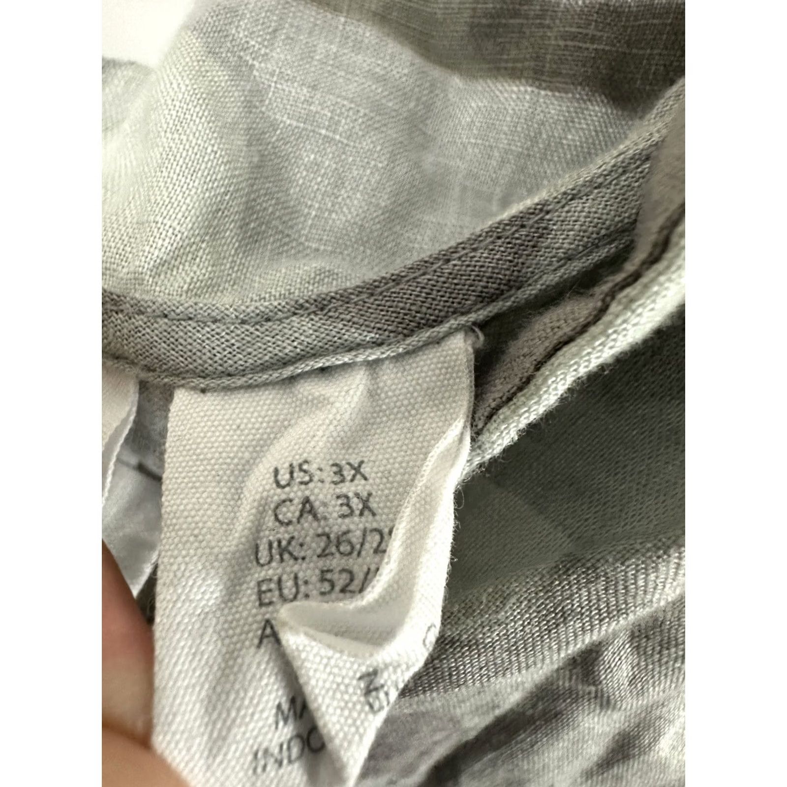 Vintage VINTAGE C&C California Tunic Top 3X Linen Gray Camouflage Hoodie Oversized Lagenlook Size XXL / US 16-18 / IT 52-54 - 3 Thumbnail