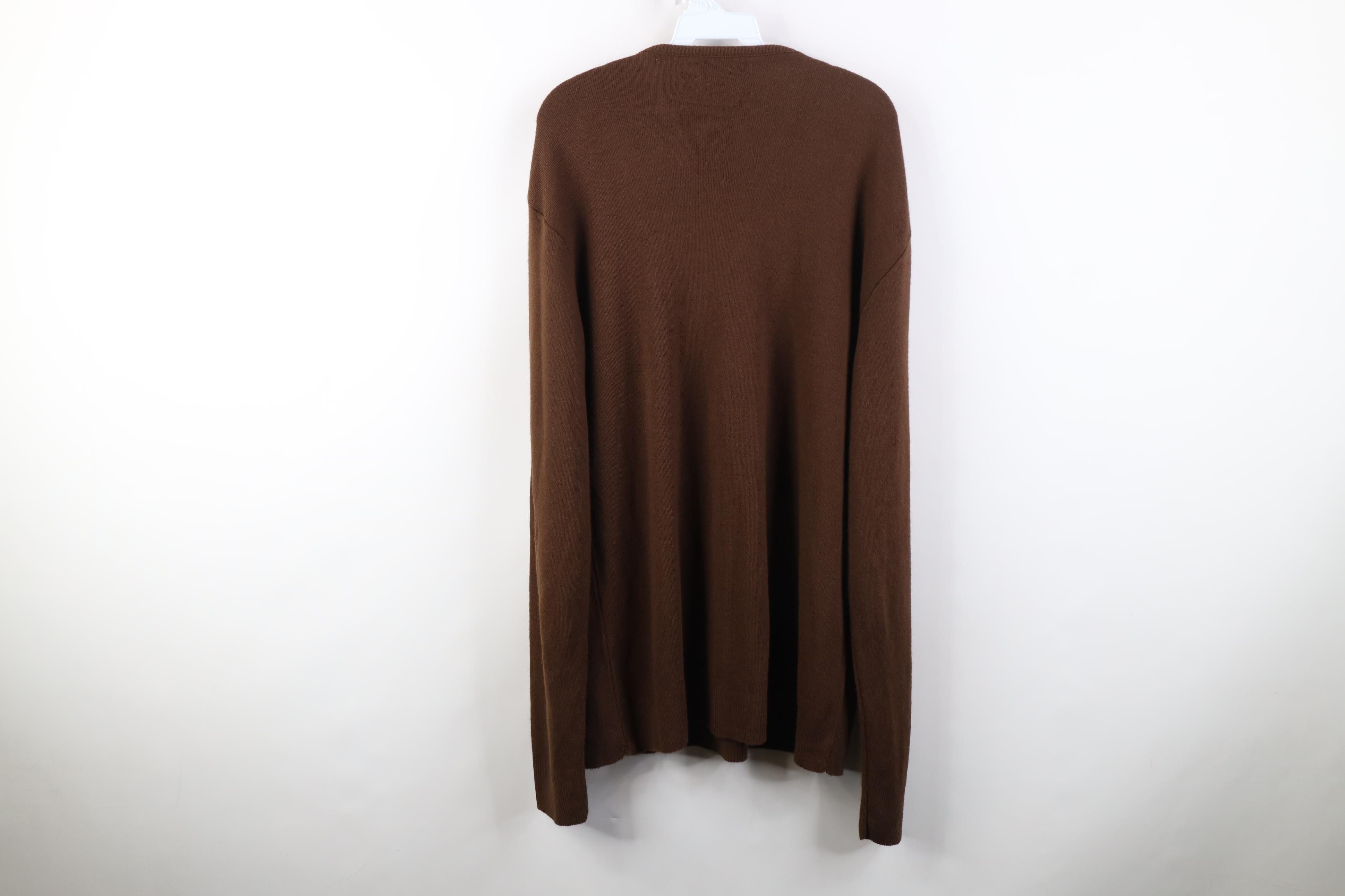 Vintage Vintage 70s Streetwear Soft Knit V-Neck Sweater Brown USA Size US XXL / EU 58 / 5 - 7 Thumbnail