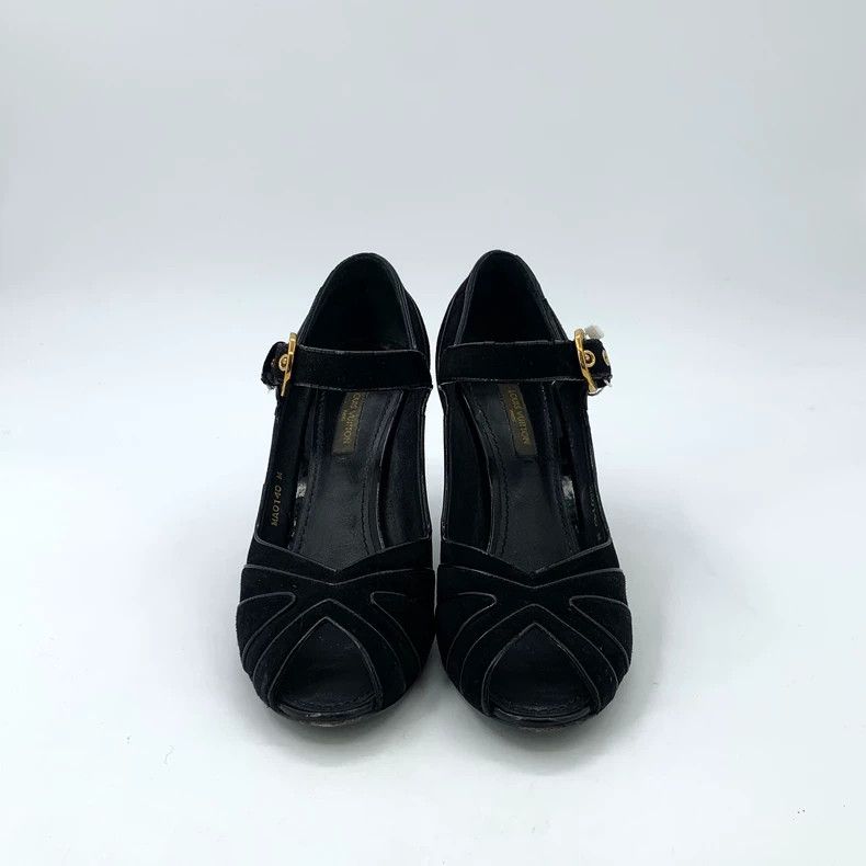 Louis Vuitton Louis Vuitton Black thin heel fish mouth high heels Size US 5.5 / IT 35.5 - 3 Thumbnail