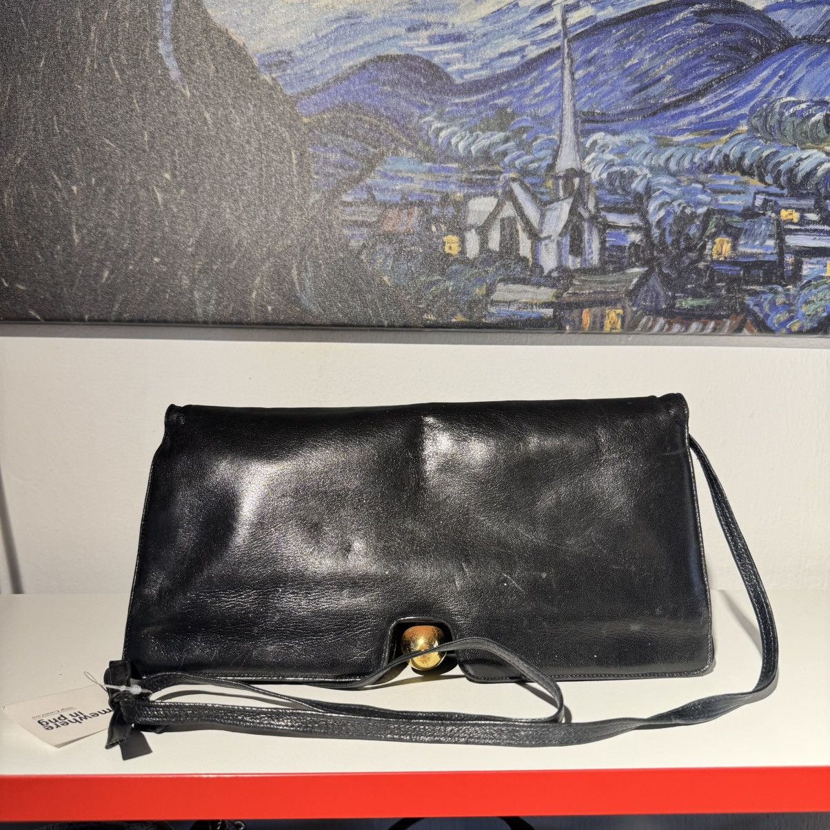 Bottega Veneta Vintage 1980s Bottega Veneta Leather Shoulder Ball Clasp Size ONE SIZE - 1 Thumbnail
